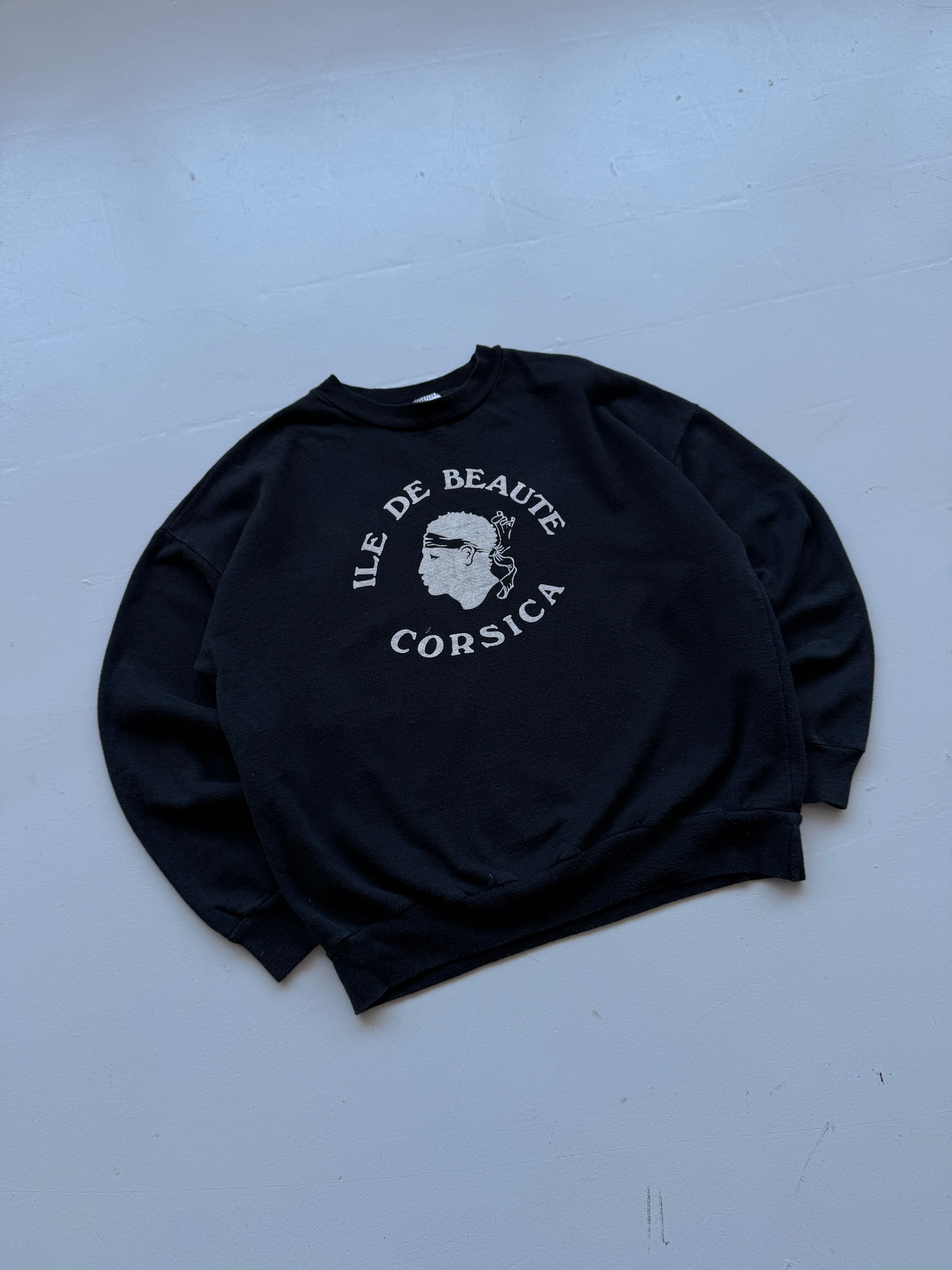 Black Corsica 90's Vintage Graphic Sweatshirt Jumper - Small