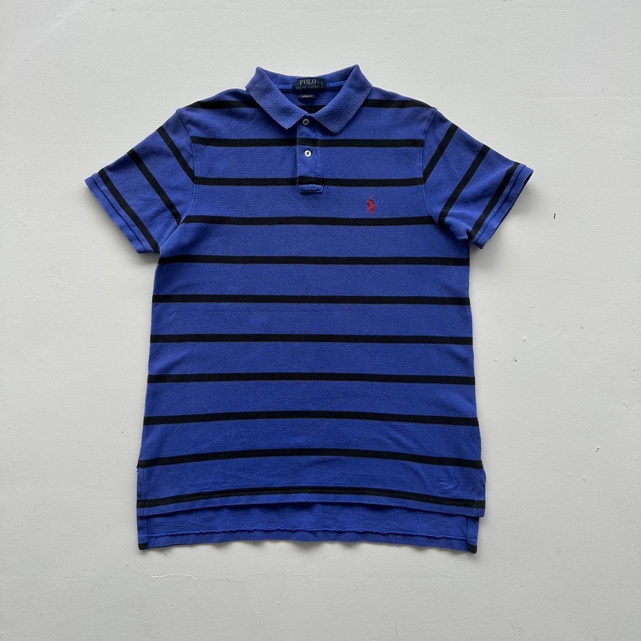 Blue / Black Polo Ralph Lauren Vintage Polo Shirt - Medium