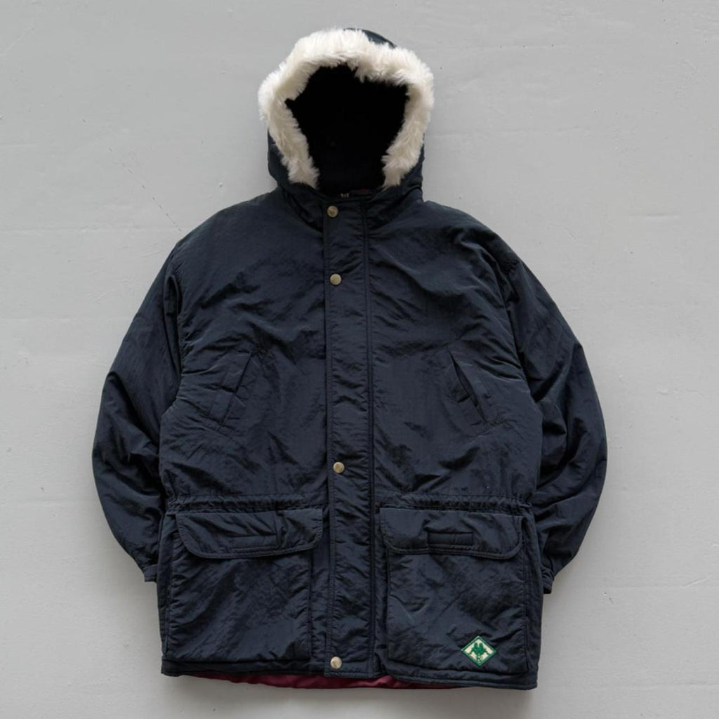 Navy Kappa 90's Heavy Down Parka Jacket - Large