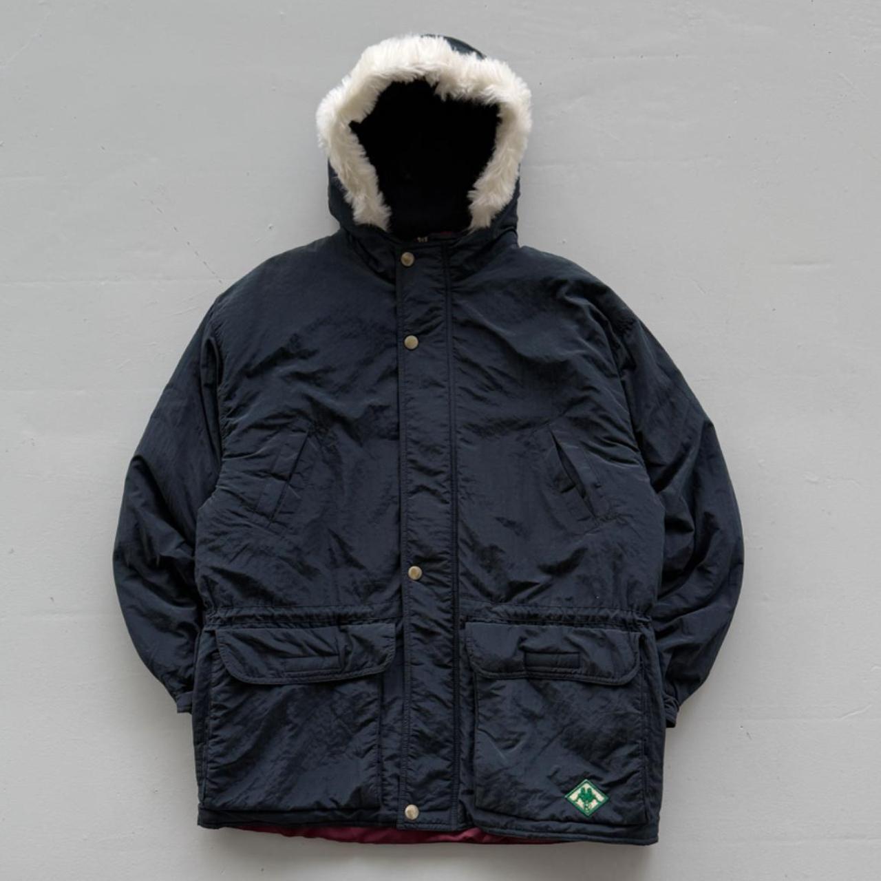 Navy Kappa 90's Heavy Down Parka Jacket - Large
