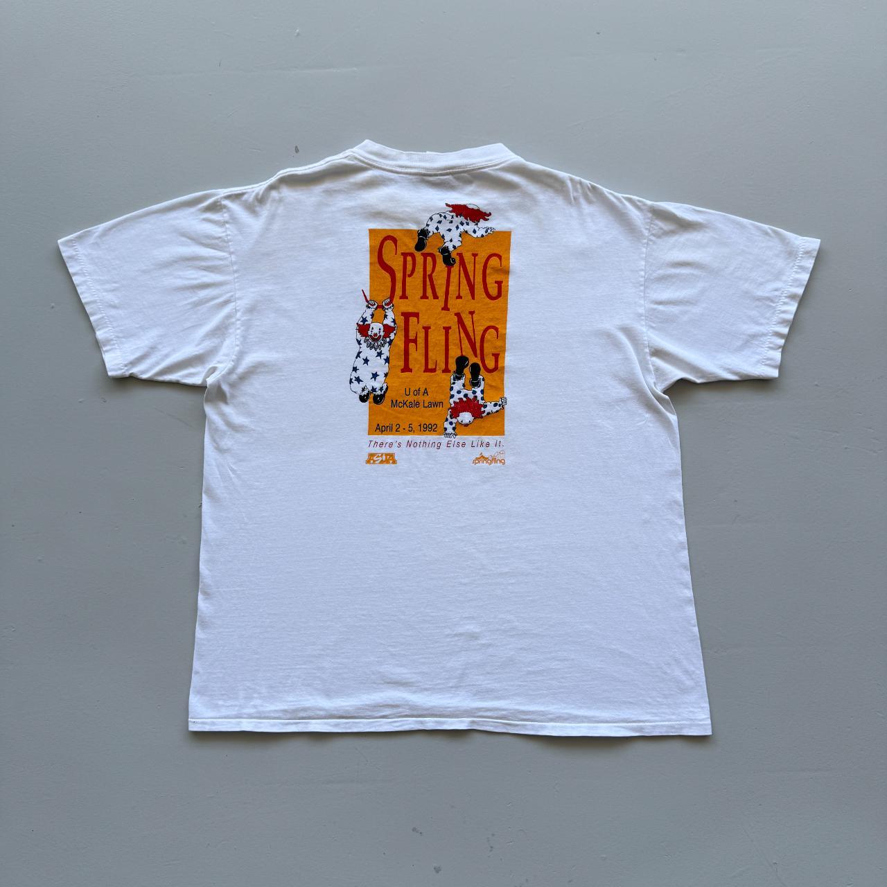 White Spring Fling Art Vintage 90s T-shirt - XL