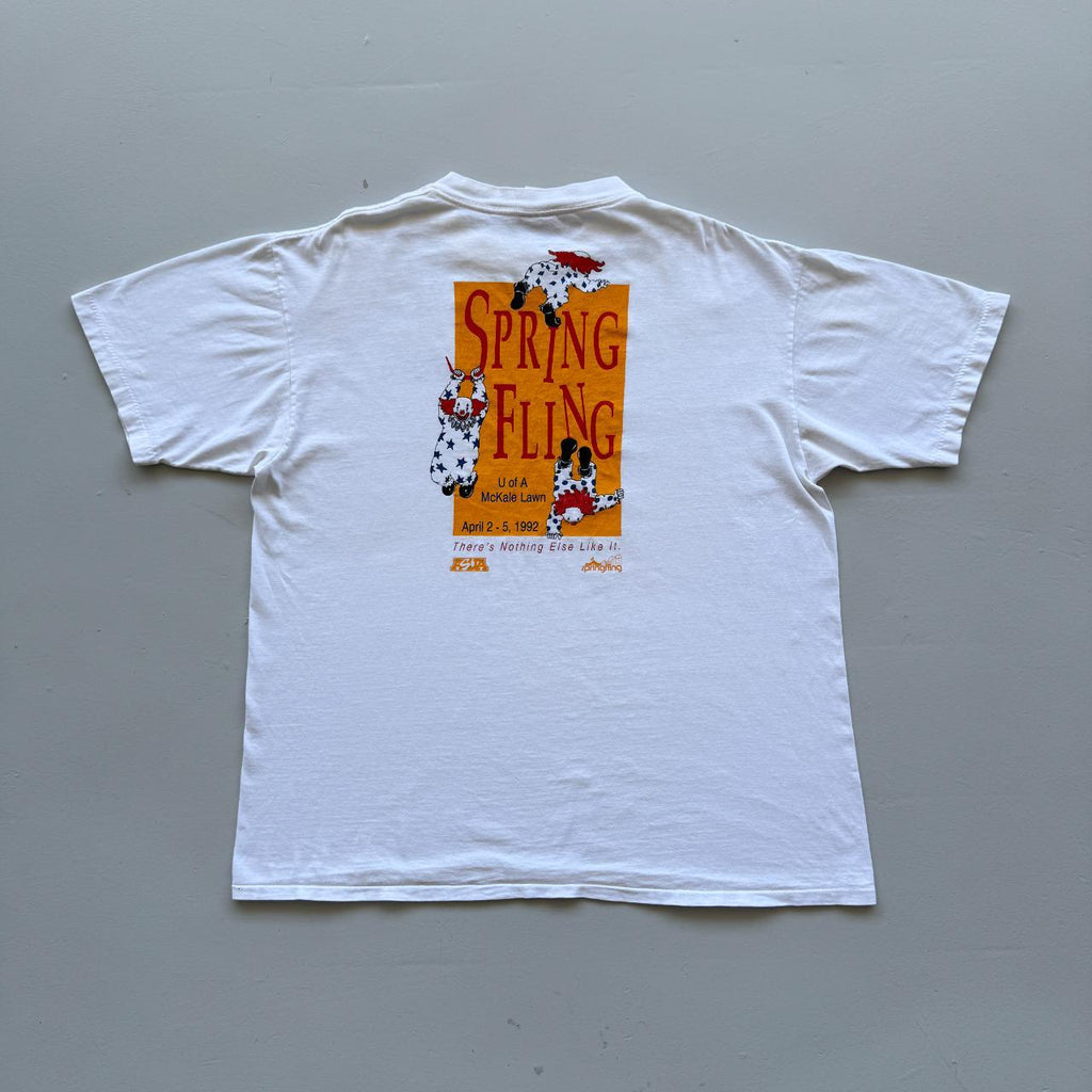 White Spring Fling Art Vintage 90s T-shirt - XL