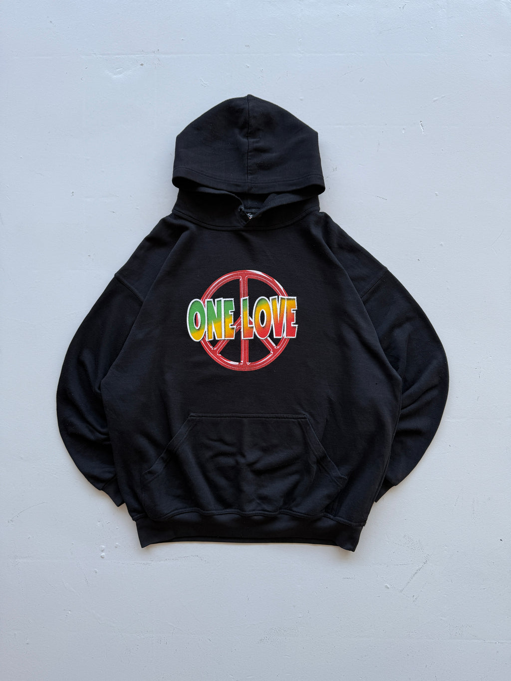 Black Bob Marley 90's Vintage Graphic Hoodie- Large