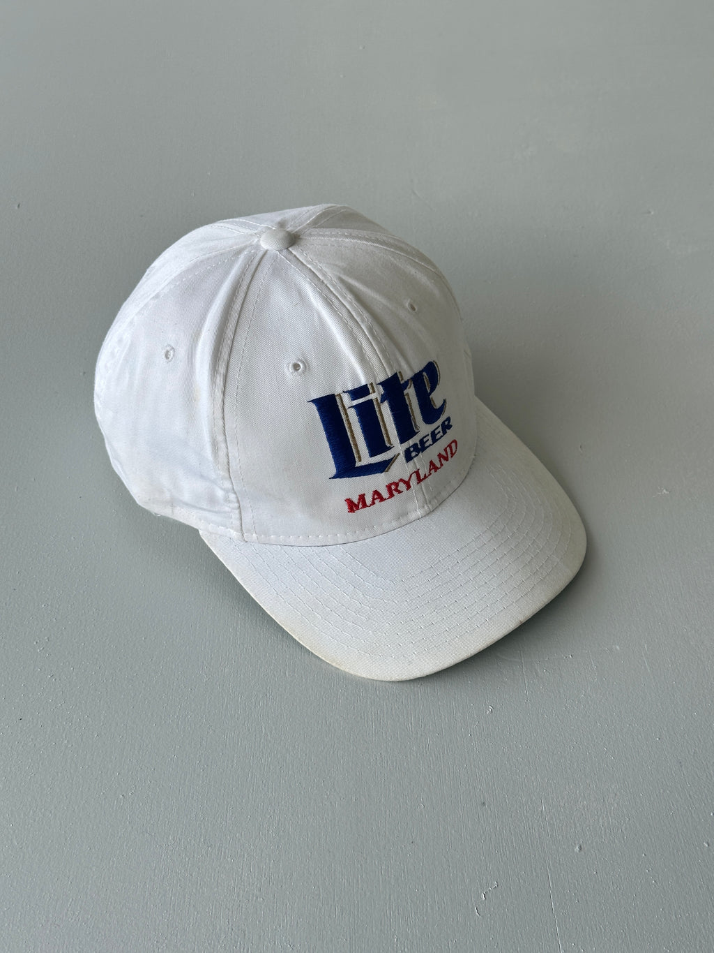 White Miller Lite Beer Maryland 90's Vintage SnapBack Trucker Cap