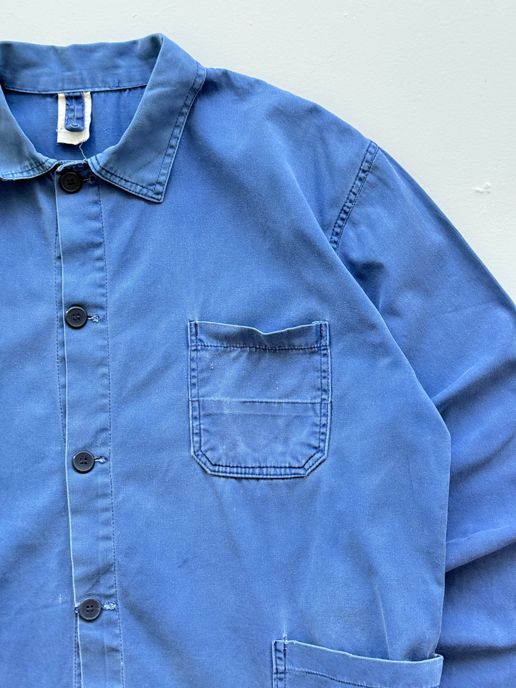 Blue French Vintage Workwear Chore Jacket CH344 - Large