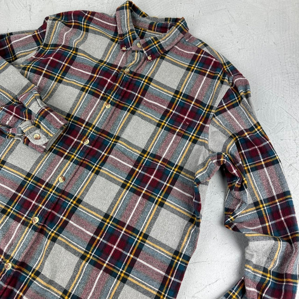 Burgundy and Grey 90s vintage Checkered Shirt - 2XL