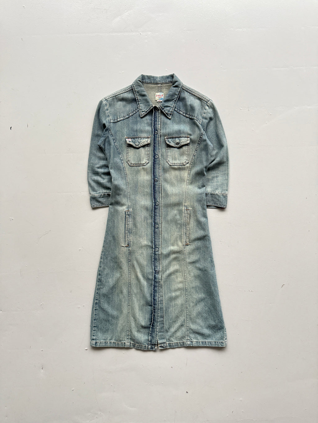 Light Blue Kocca 00's Vintage Y2K Maxi Denim Dress - Small