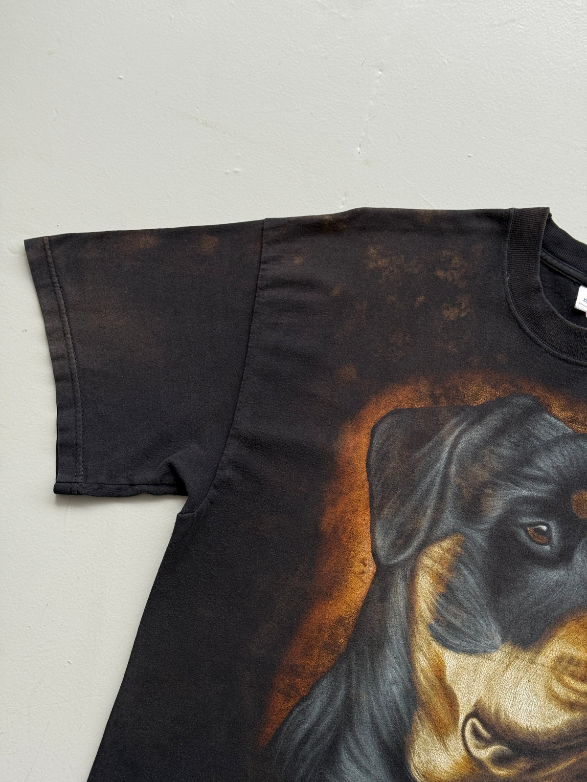 Black Rottweiler Dog Late 90's Vintage Graphic T-Shirt - XL