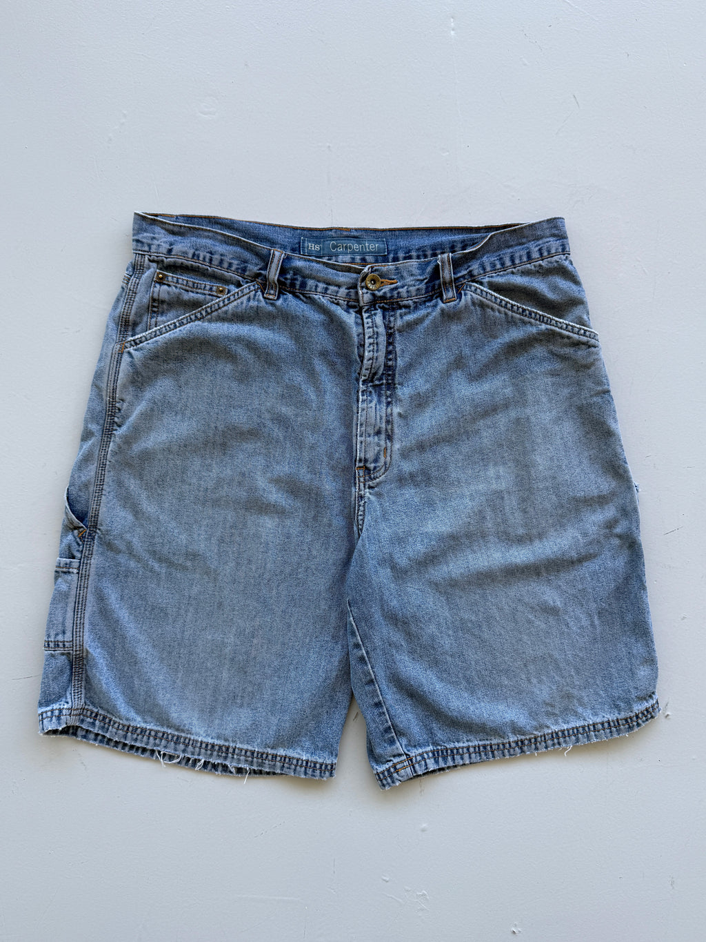 Blue HS 00's Vintage Y2K Baggy Carpenter Style Denim Shorts - W36 x L9