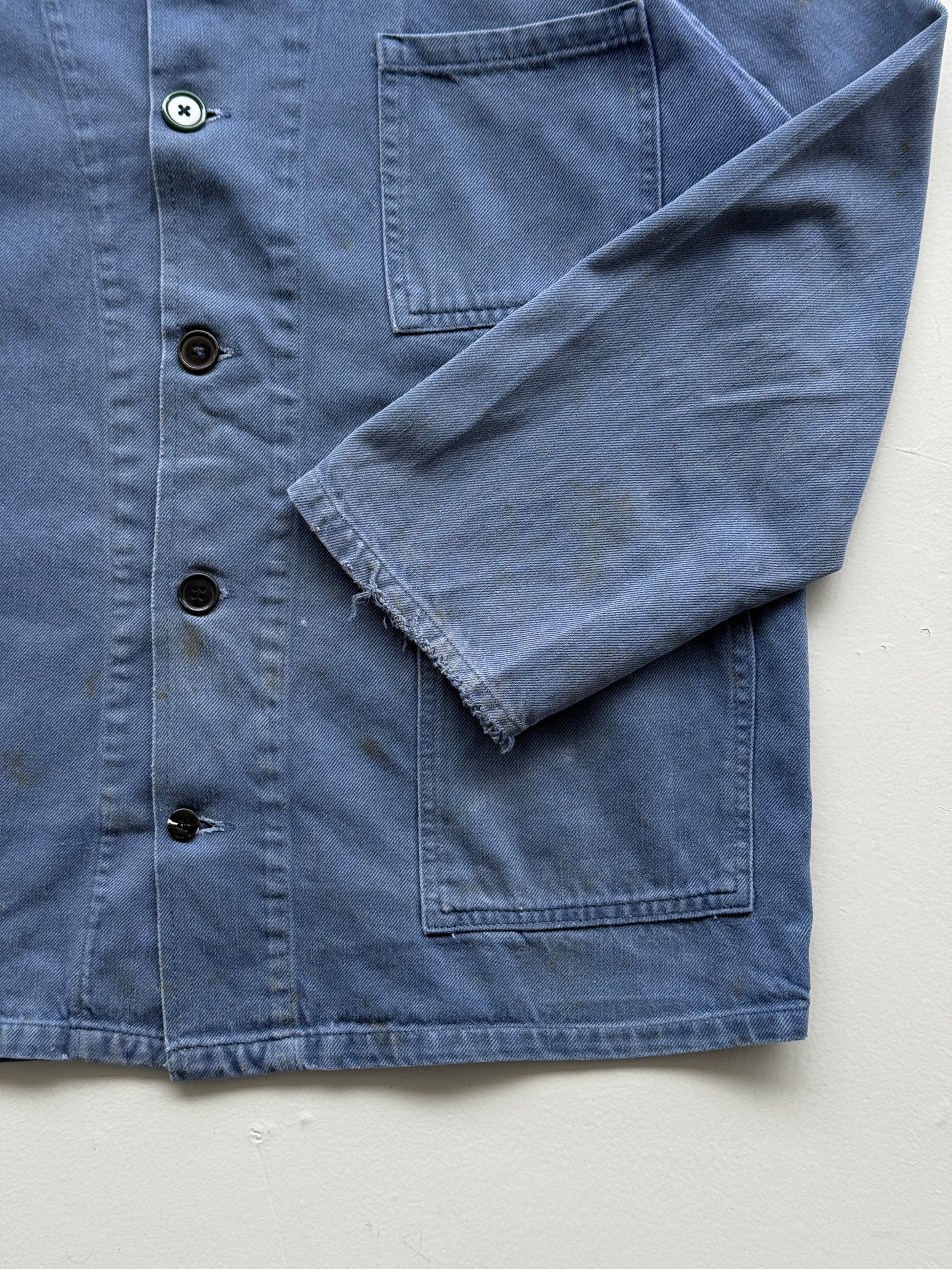 Blue French Chore Jacket 80's Vintage Workwear CH223 - Womens Small