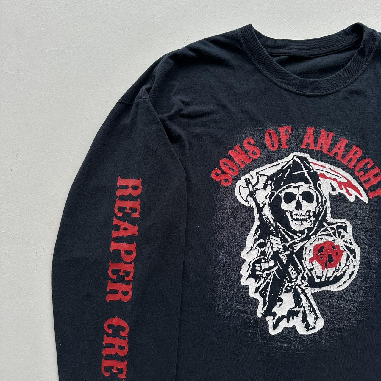Sons Of Anarchy Black Long Sleeve 00s Vintage T-shirt - Large