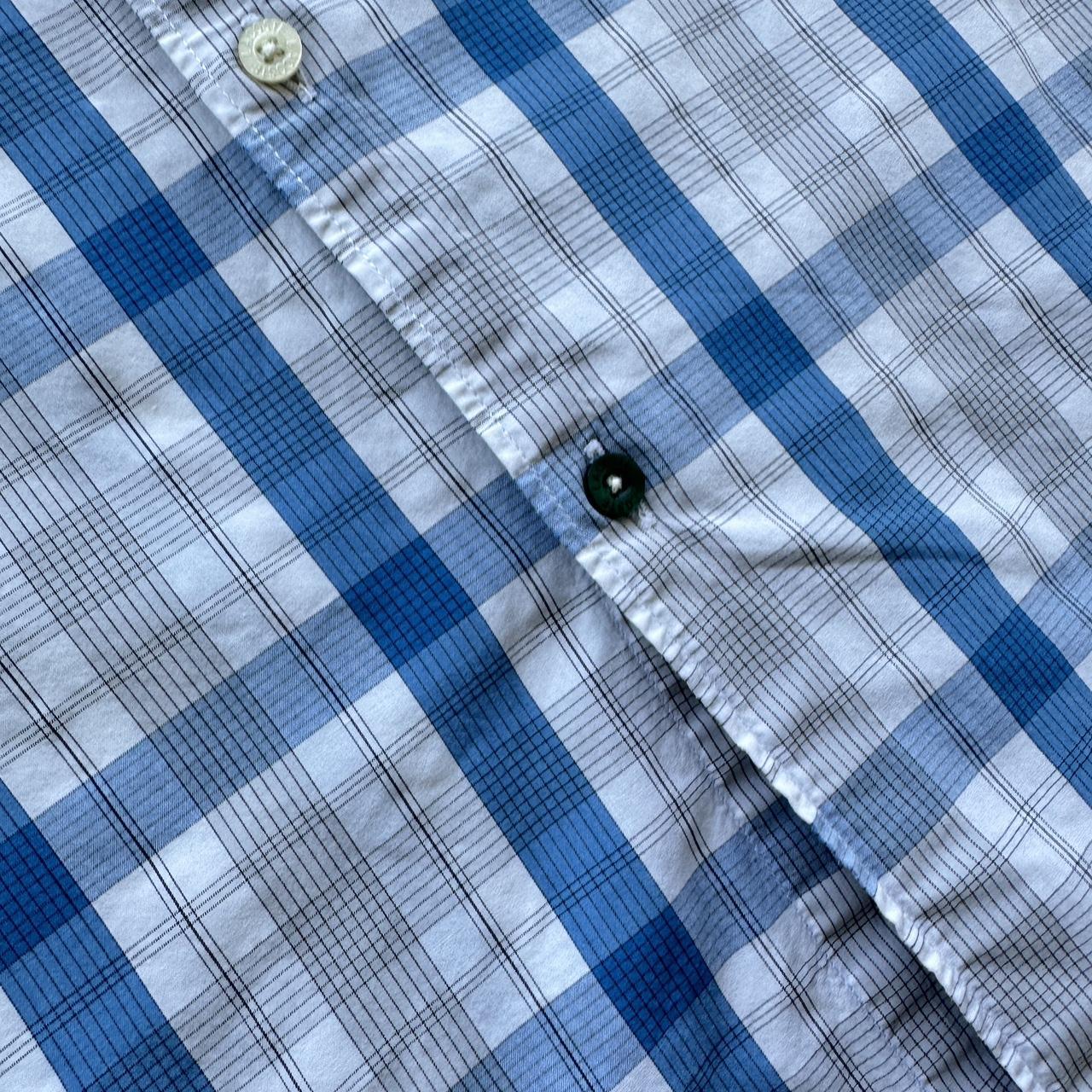 Blue / White Checkered Lacoste Button-Up Shirt - XL
