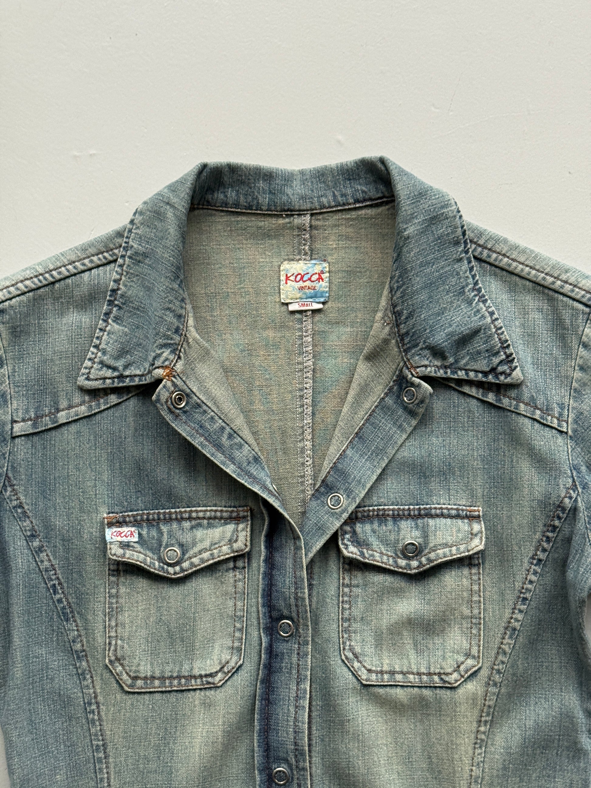 Light Blue Kocca 00's Vintage Y2K Maxi Denim Dress - Small