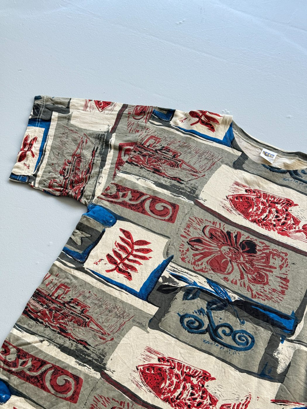 Saso All Over Print 90's Surfwear Vintage T-Shirt - XL