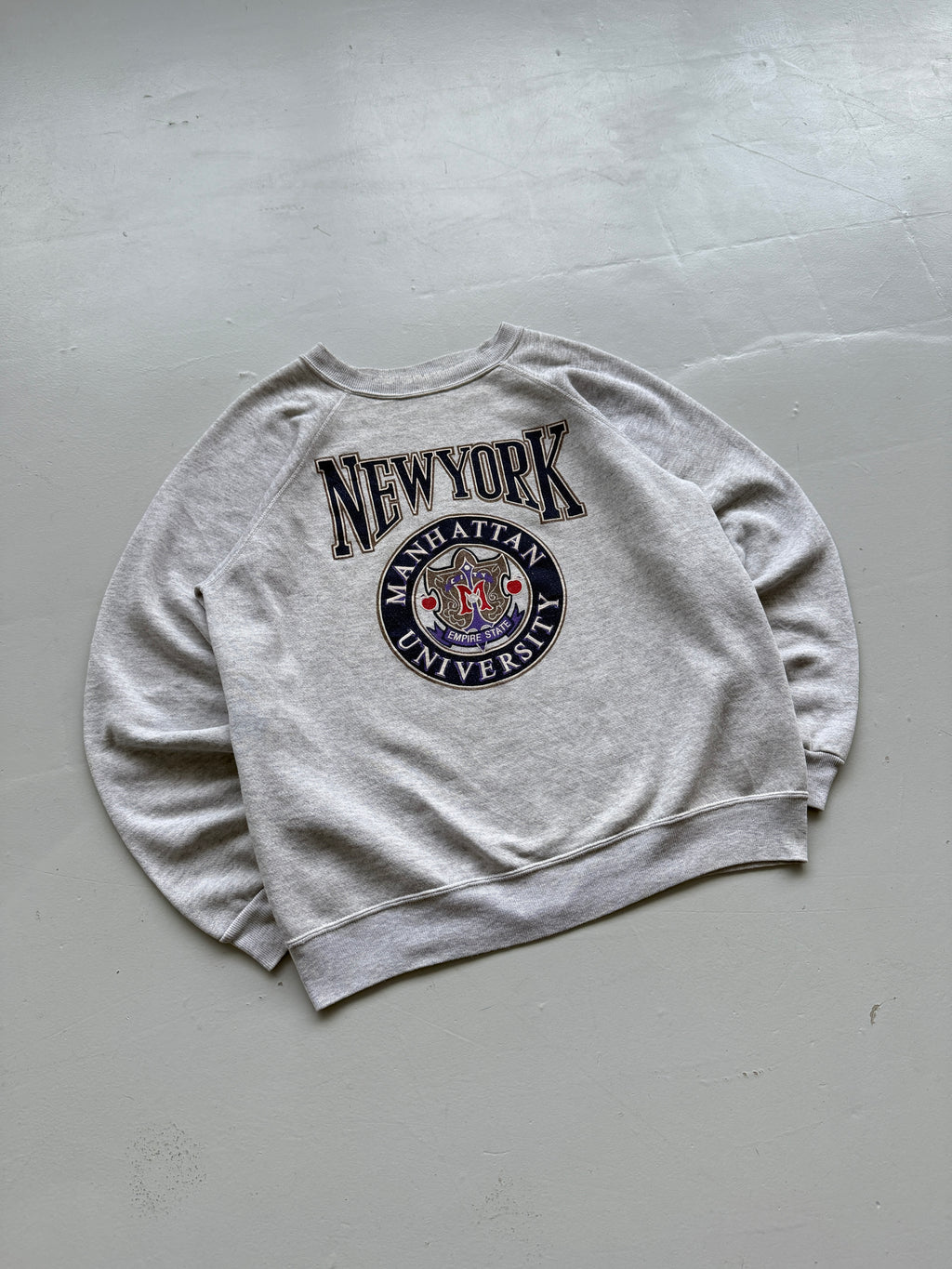 Grey New York 90's Vintage Graphic Tourist Sweatshirt Jumper - Small