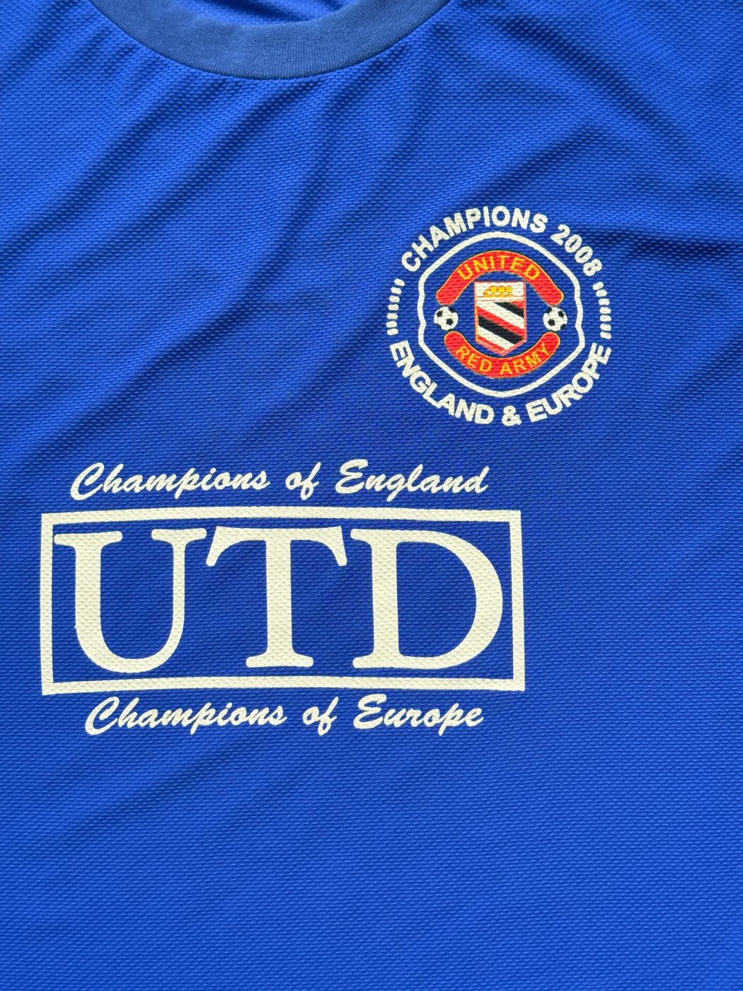 Manchester United Champions of England & Europe 2008 Vintage Football T-Shirt -