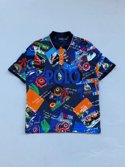 Polo Ralph Lauren Côte D'Azur All Over Print 2010's Polo Shirt - Large