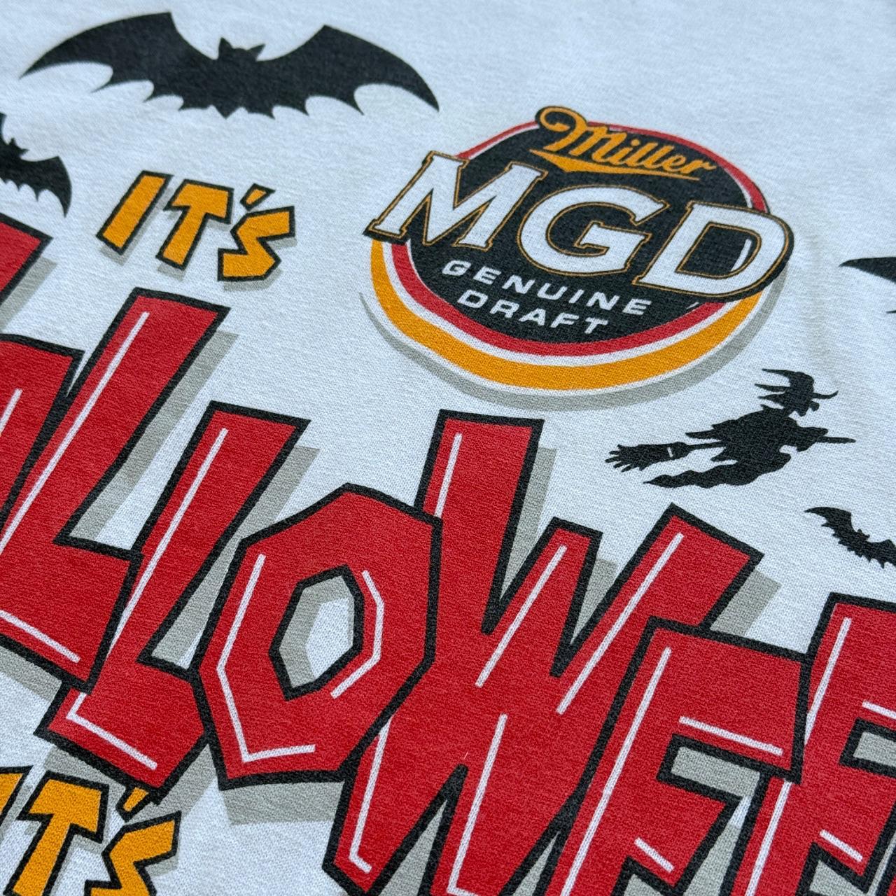 White Halloween 00's Miller Beer Vintage T-shirt - XL