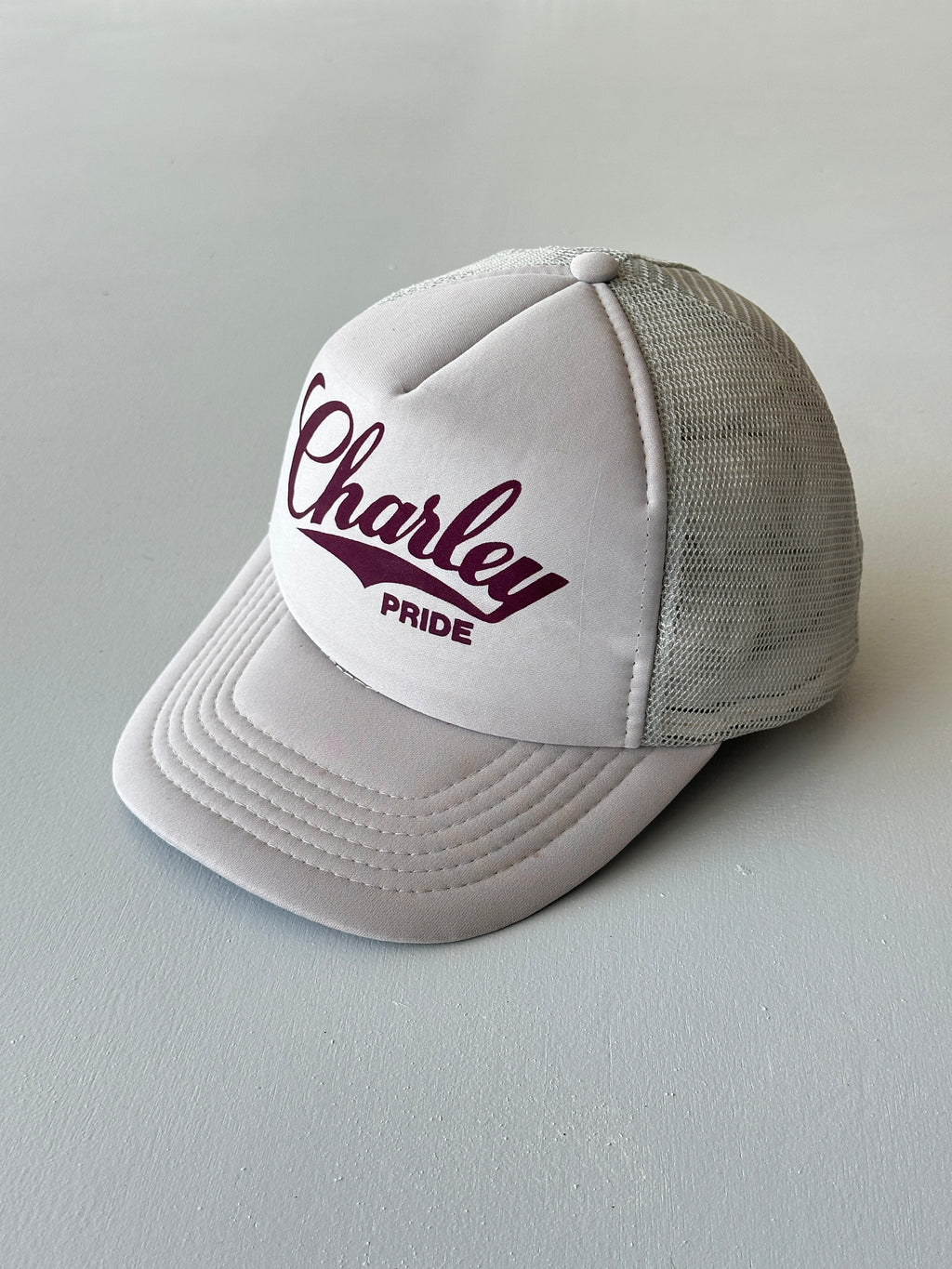 White Charley Pride 80's Vintage Foam Mesh SnapBack Trucker Cap