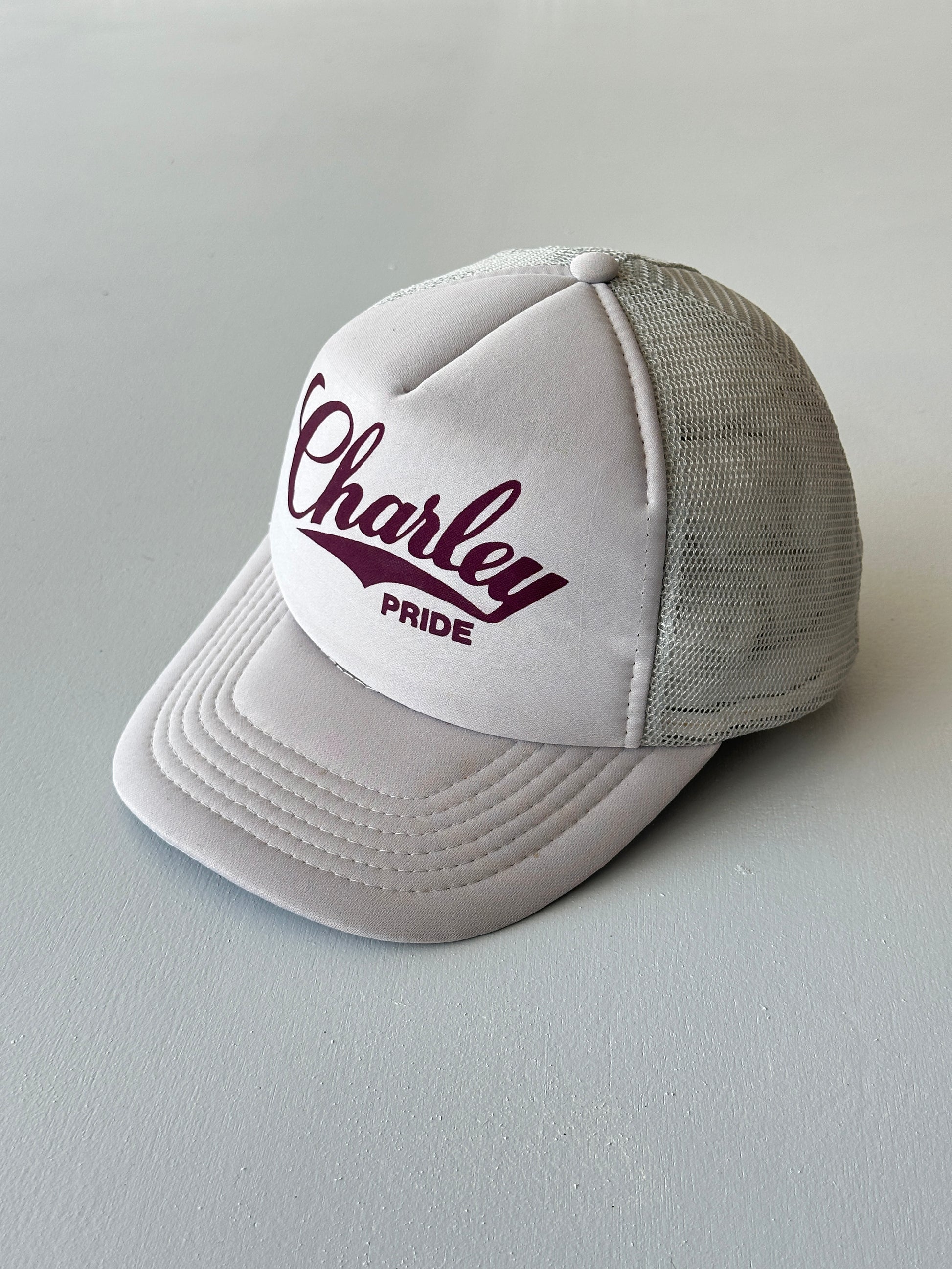 White Charley Pride 80's Vintage Foam Mesh SnapBack Trucker Cap