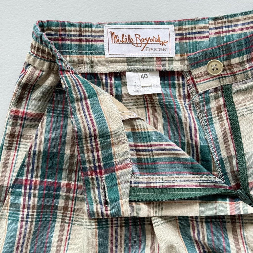 High-waisted Striped Cotton Michelle Boyard 80’s Cargo Shorts - 28"