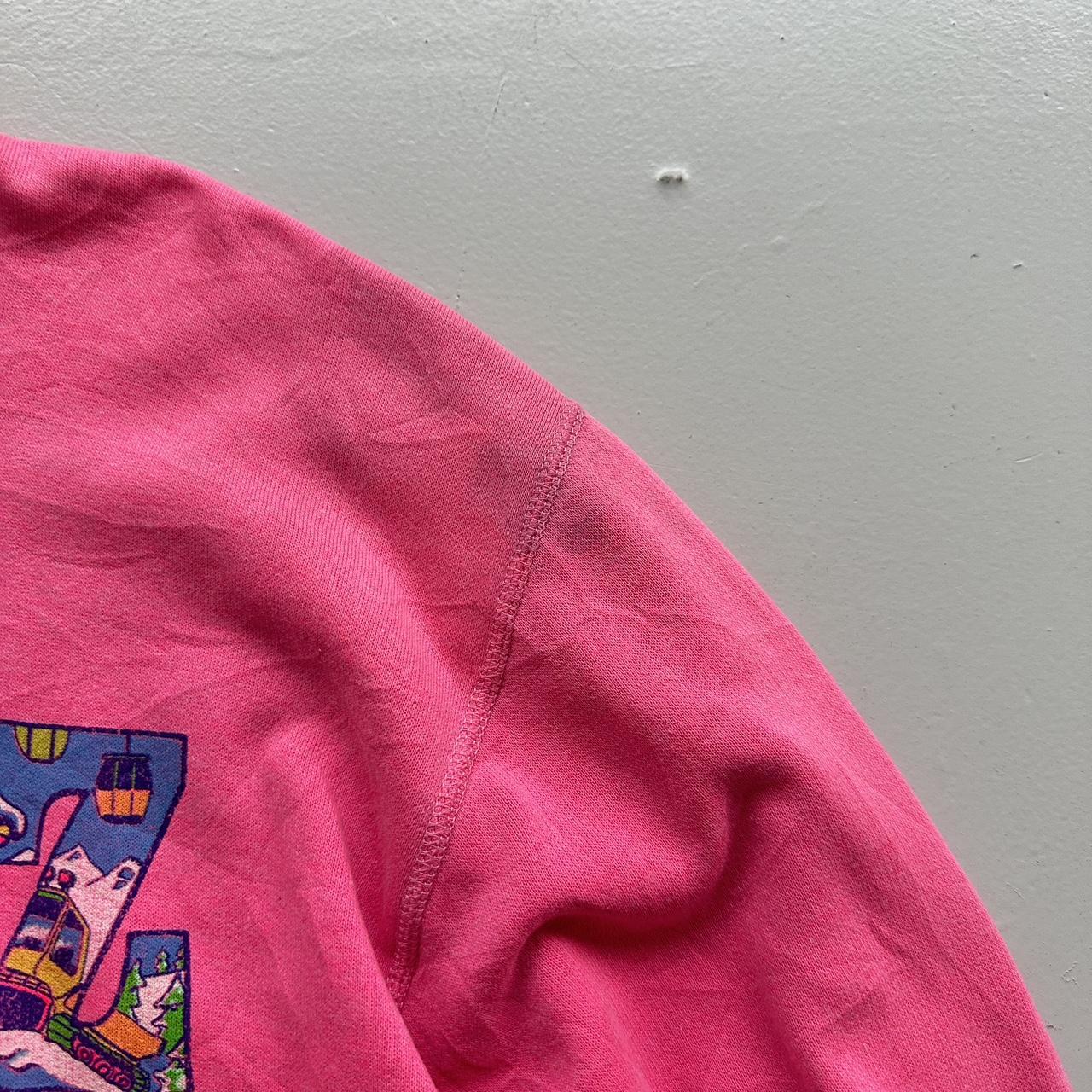 Pink Snoopy Peanuts Avoriaz Ski Vintage Graphic Sweatshirt - XL