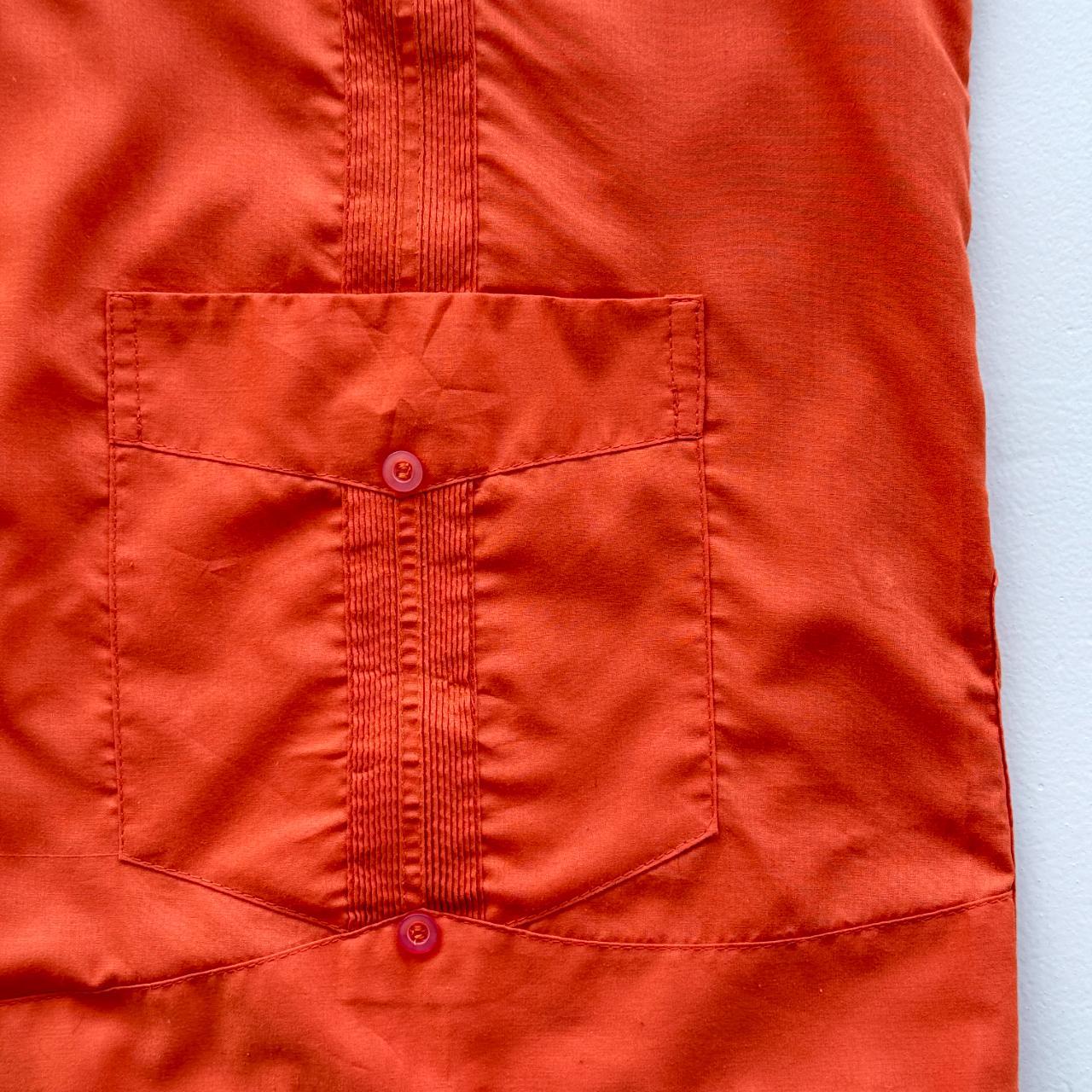 Orange Cuban Camp Collar Havanna Vintage 70's Shirt - XL