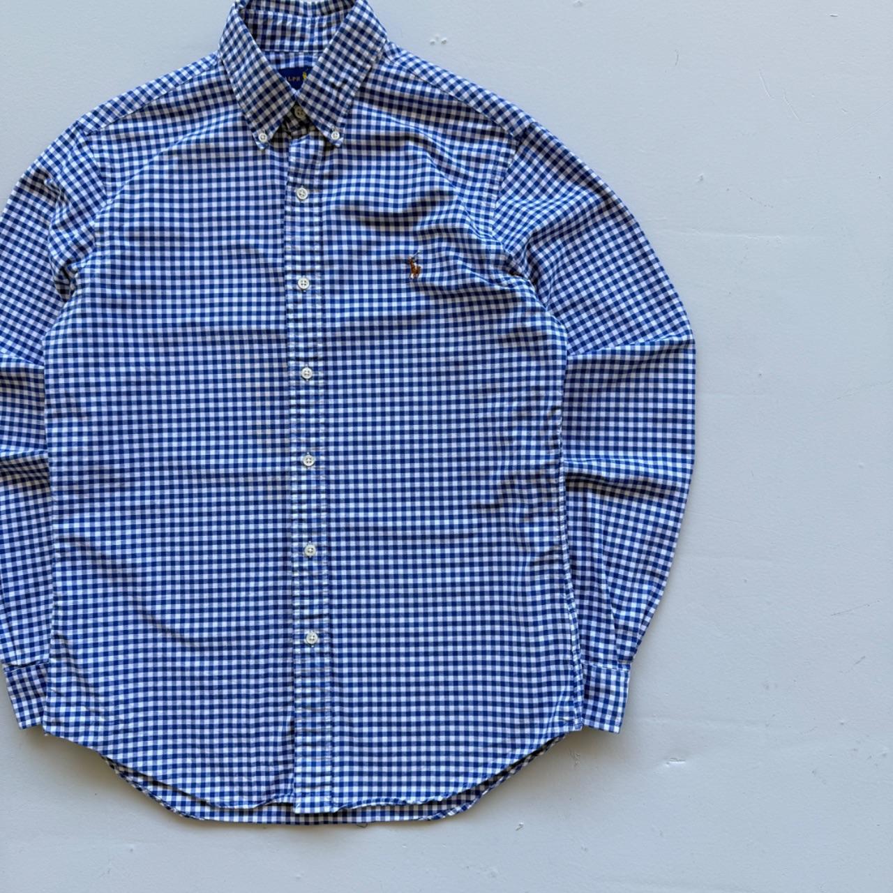 Blue / White Chequered Ralph Lauren 00's Oxford Shirt - Medium