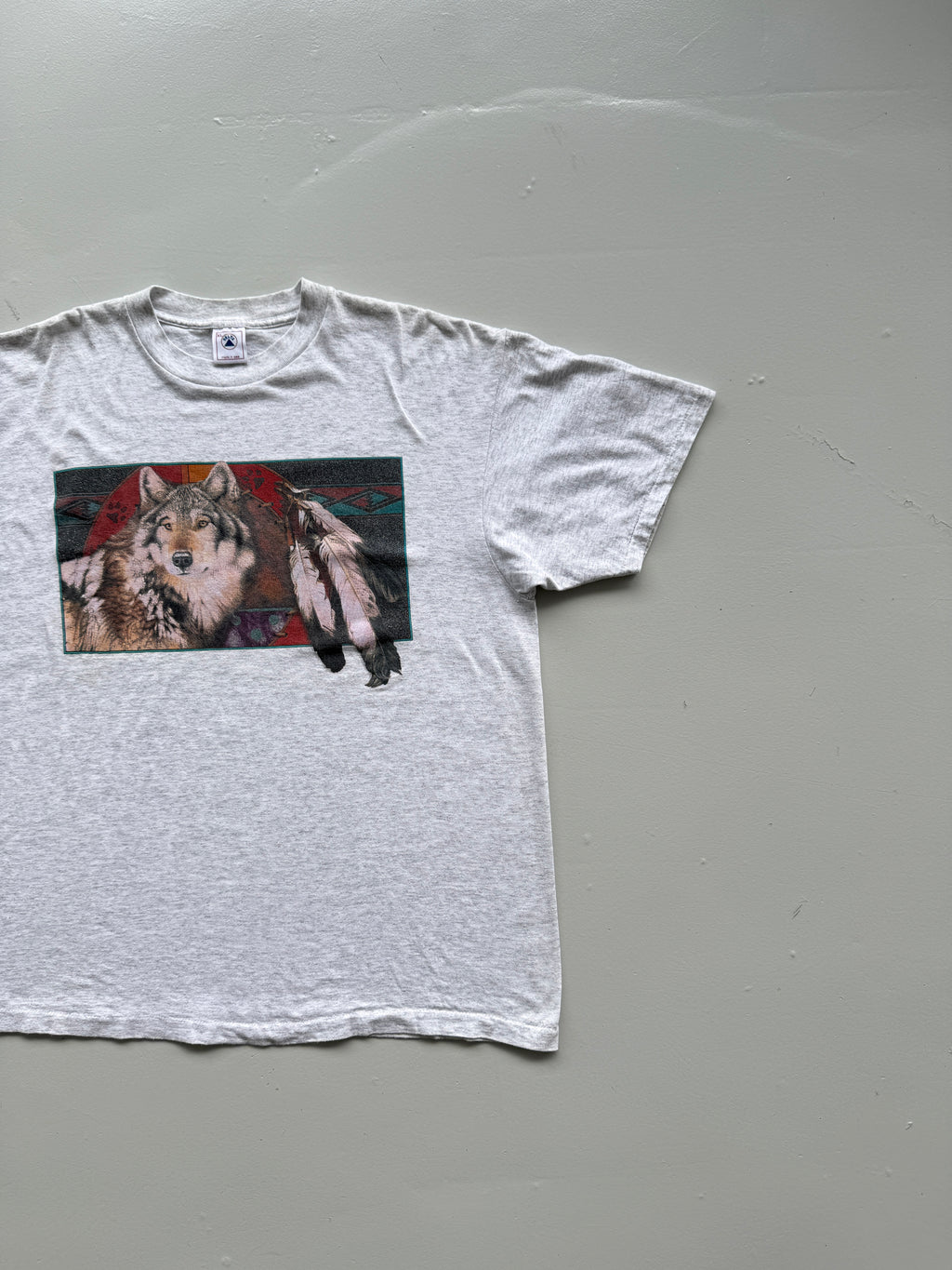 Native American Wolf Graphic 90's Delta Vintage T-Shirt - XL