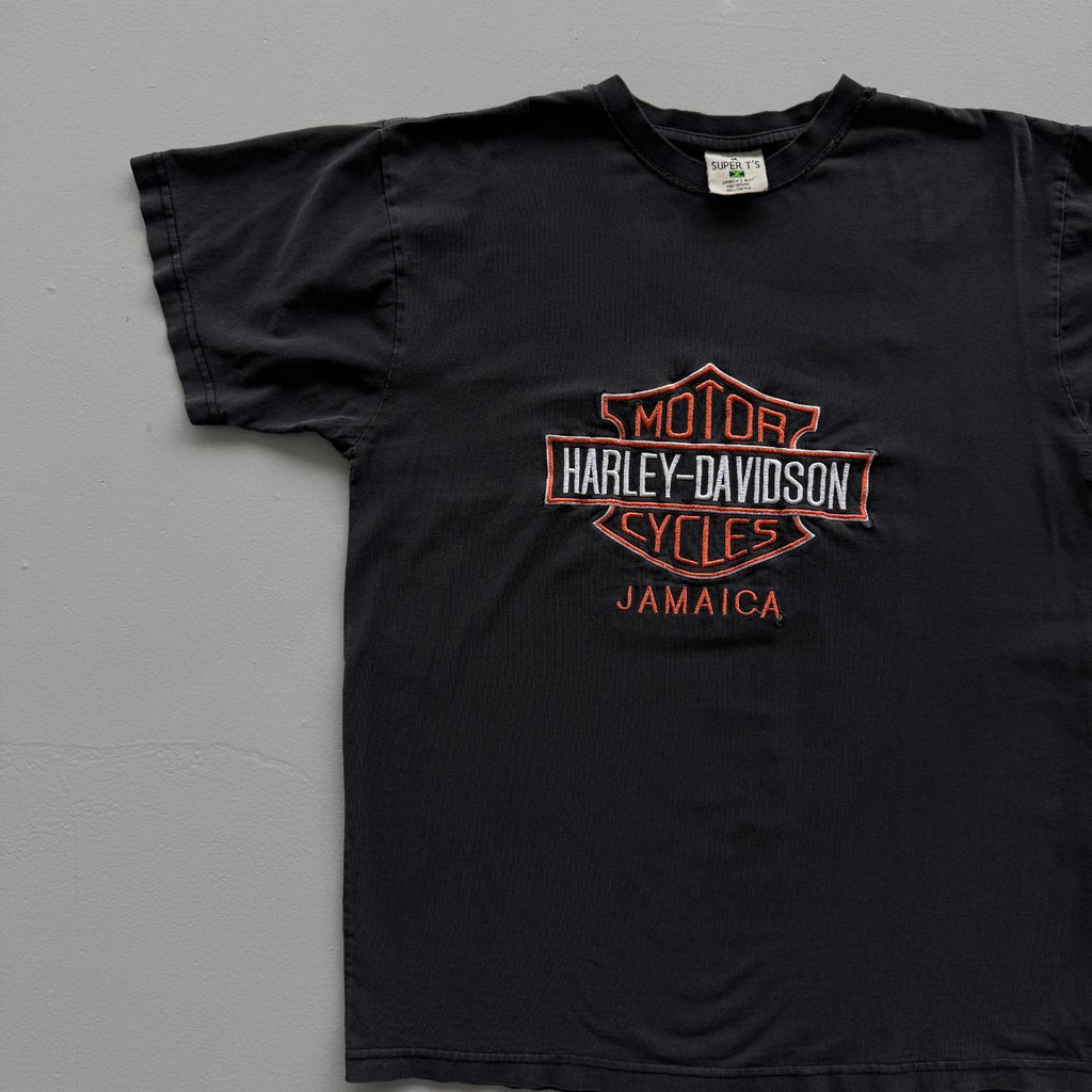 Black Harley Davidson Jamaica Vintage 00s T-shirt - Medium
