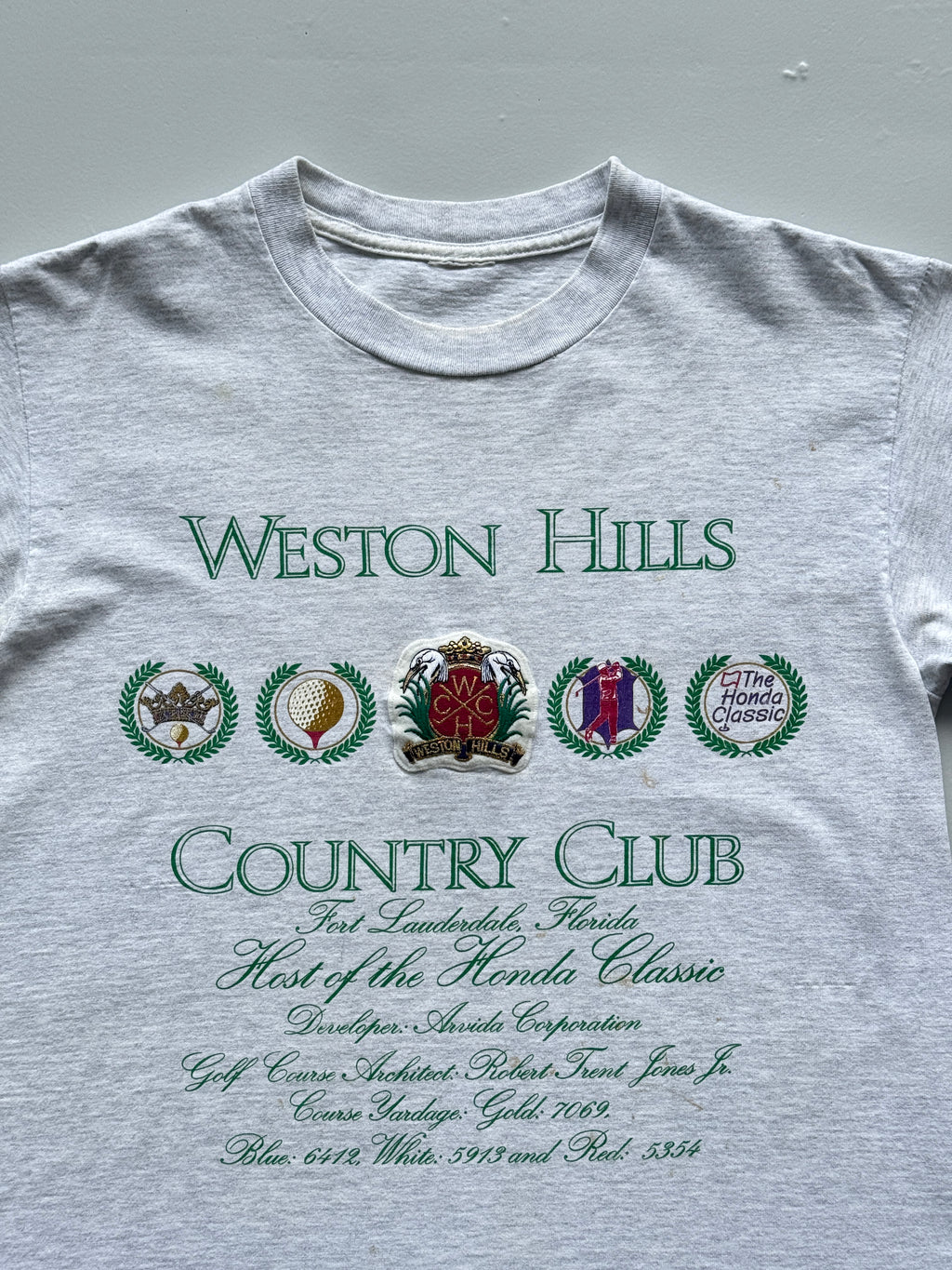 Grey Weston Hills 90's Vintage Graphic Single Stitch Americana T-Shirt - Medium