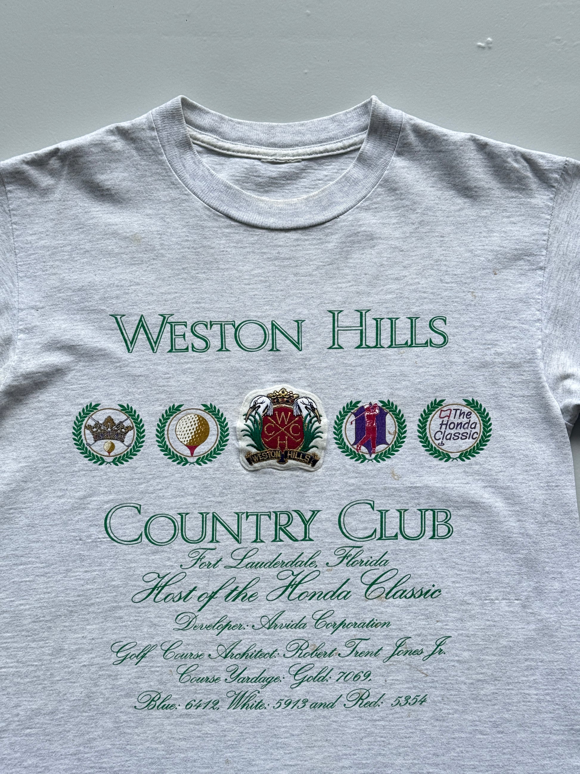 Grey Weston Hills 90's Vintage Graphic Single Stitch Americana T-Shirt - Medium