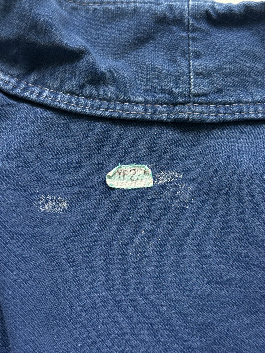 Thrashed Blue French 50s/60s Vintage Workwear Chore Jacket CH526 - Small