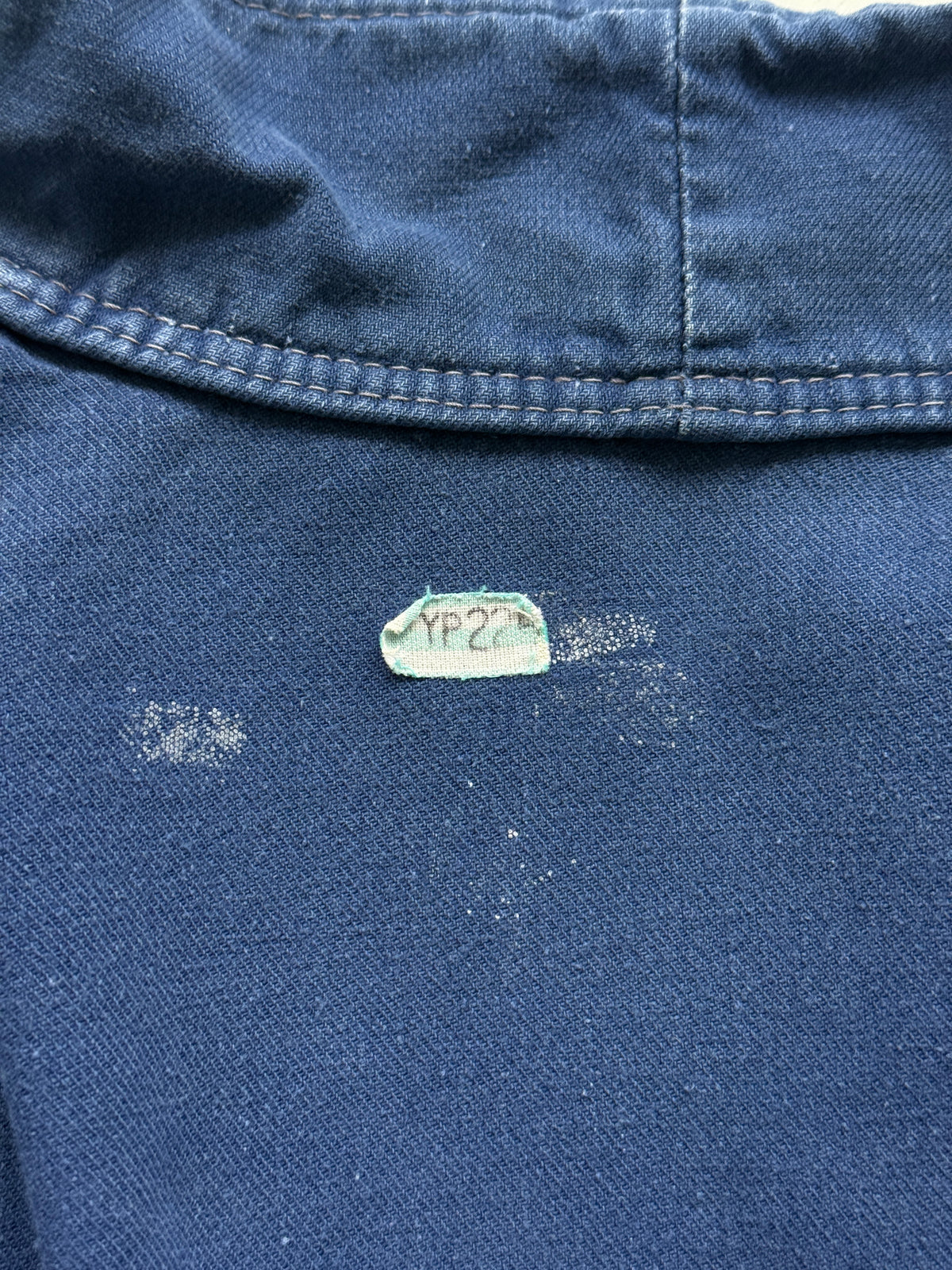 Thrashed Blue French 50s/60s Vintage Workwear Chore Jacket CH526 - Small