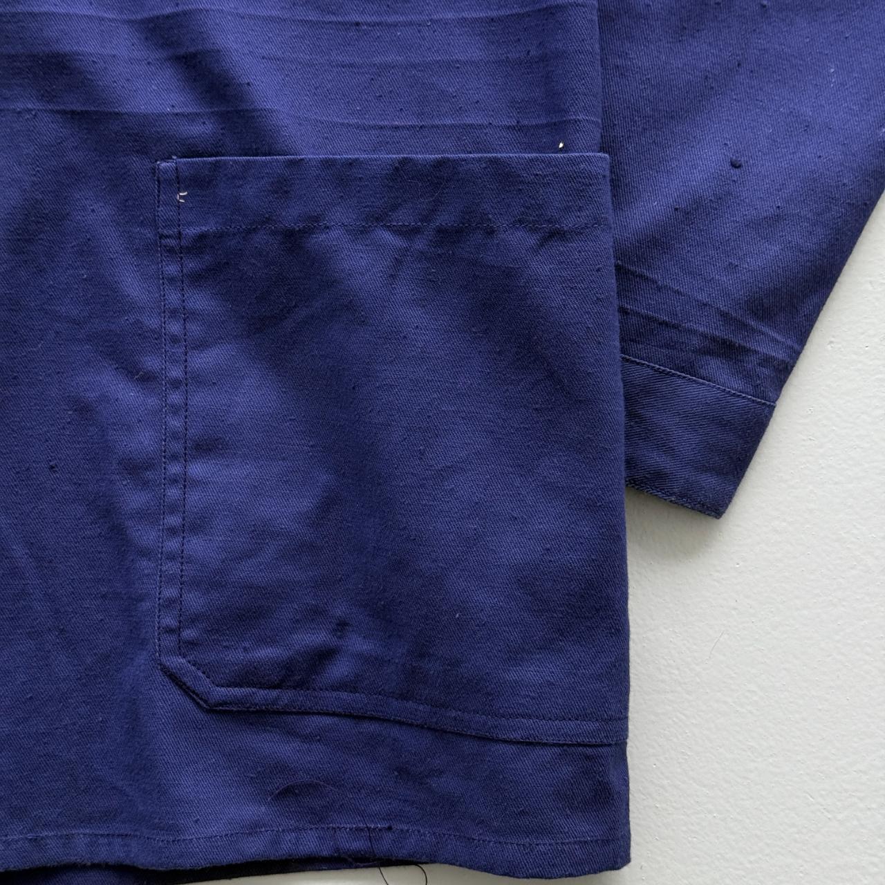 Indigo Blue Lotus French Vietnamese Workwear 80's Chore Jacket Shirt - Large