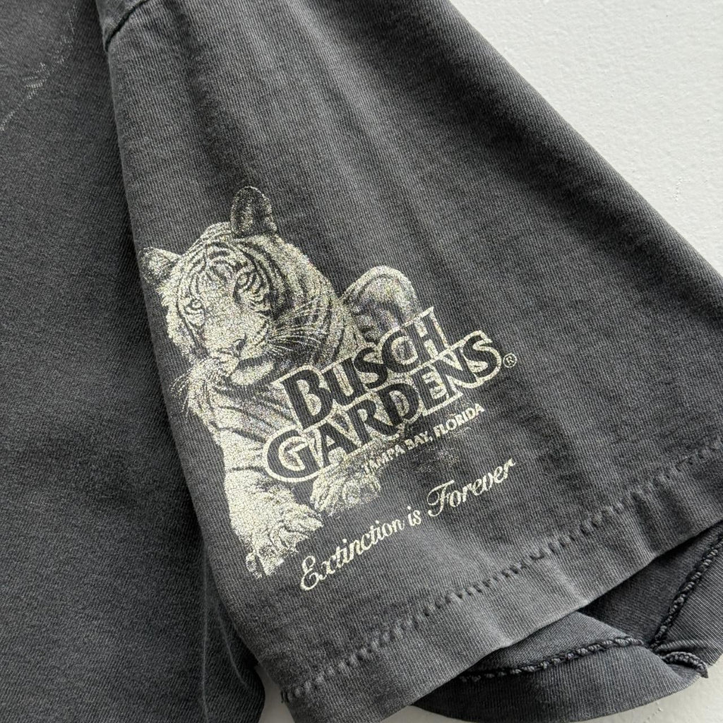 Black Busch Gardens Faded Tiger Vintage 90's T-shirt - XL