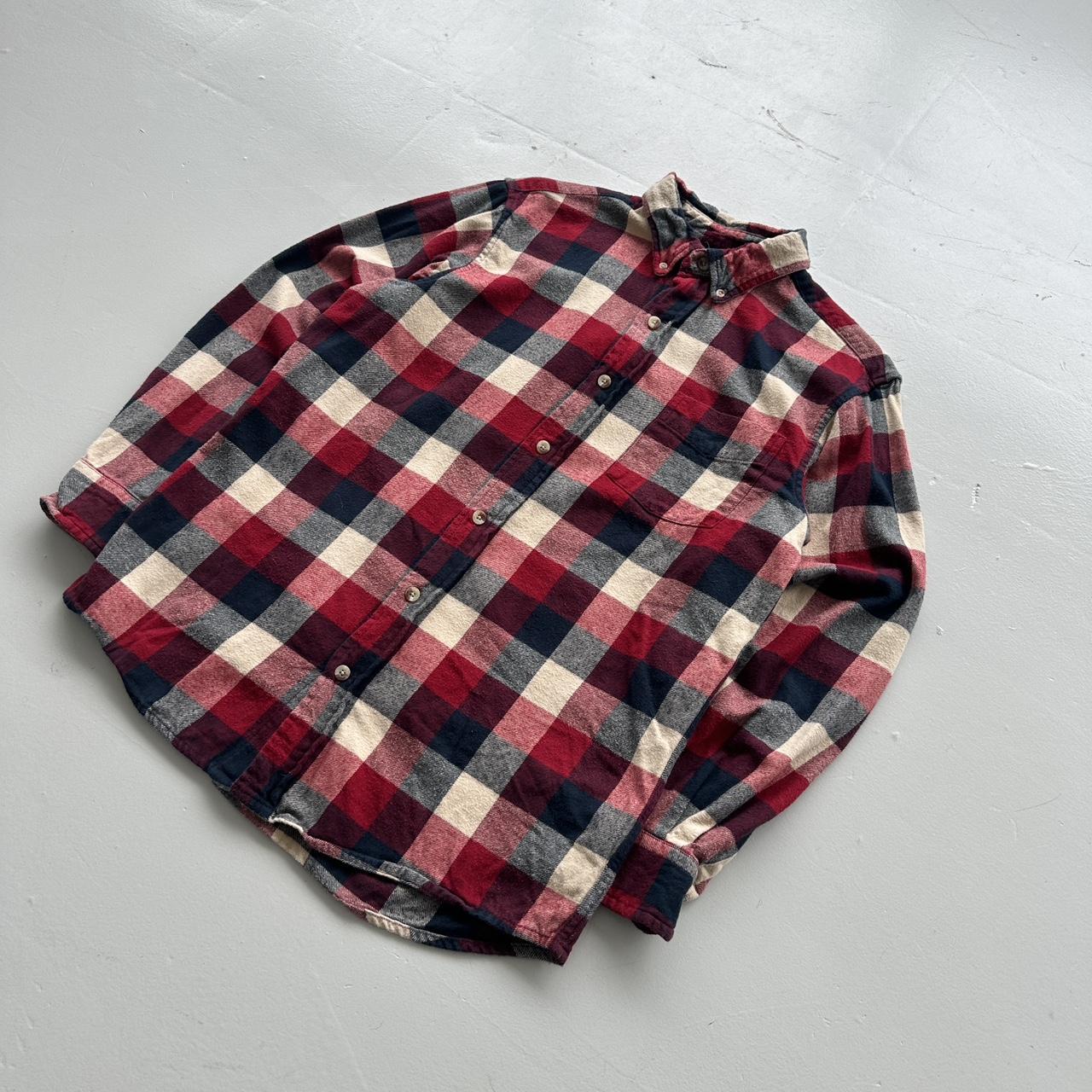 Red Navy Buffalo Checkered Red Head Co 90s Vintage Long sleeve - Medium