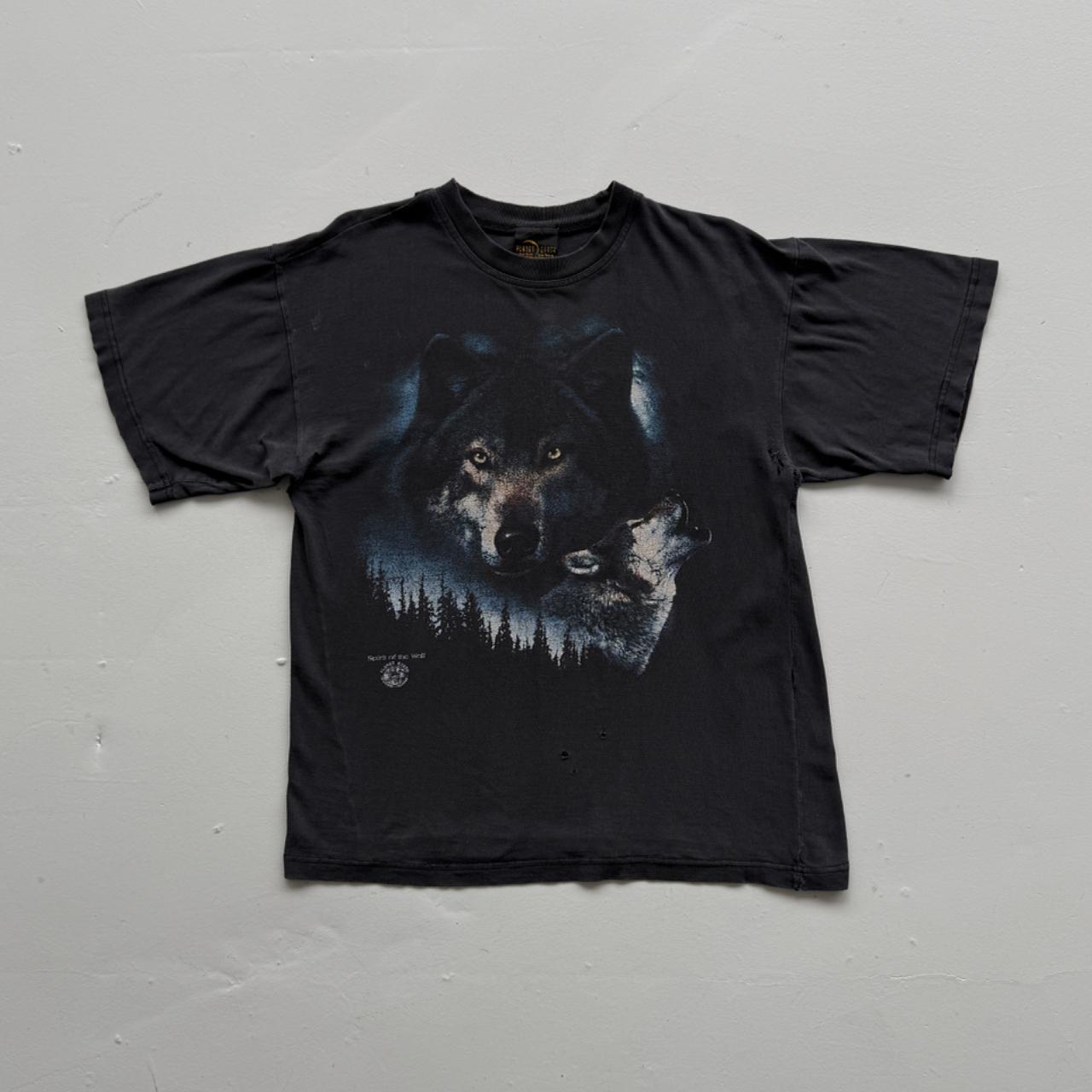 Black Wolf 90s Vintage Graphic T-Shirt - Medium