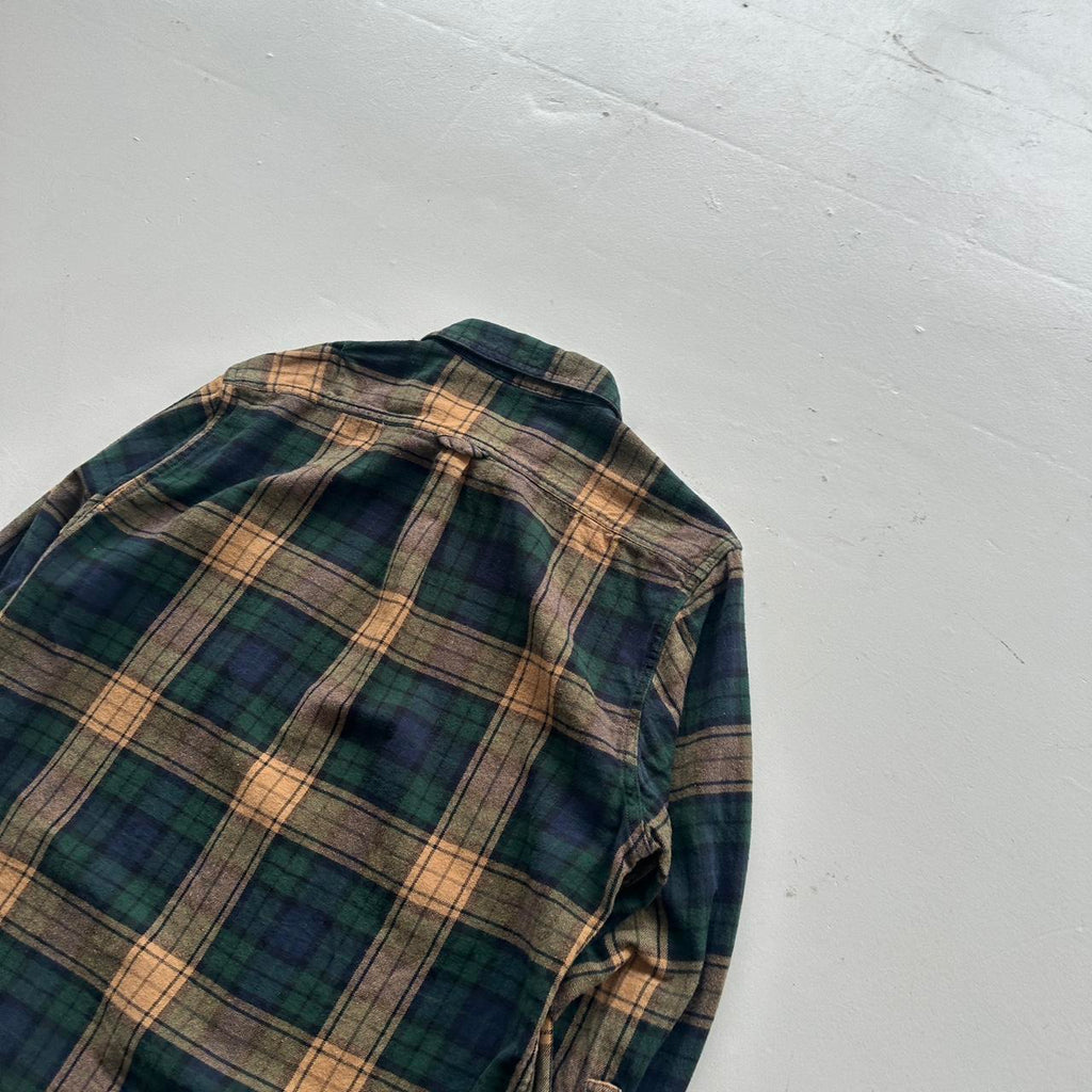 Green Navy Checkered Eddie Bauer 90s Vintage Long sleeve - Medium
