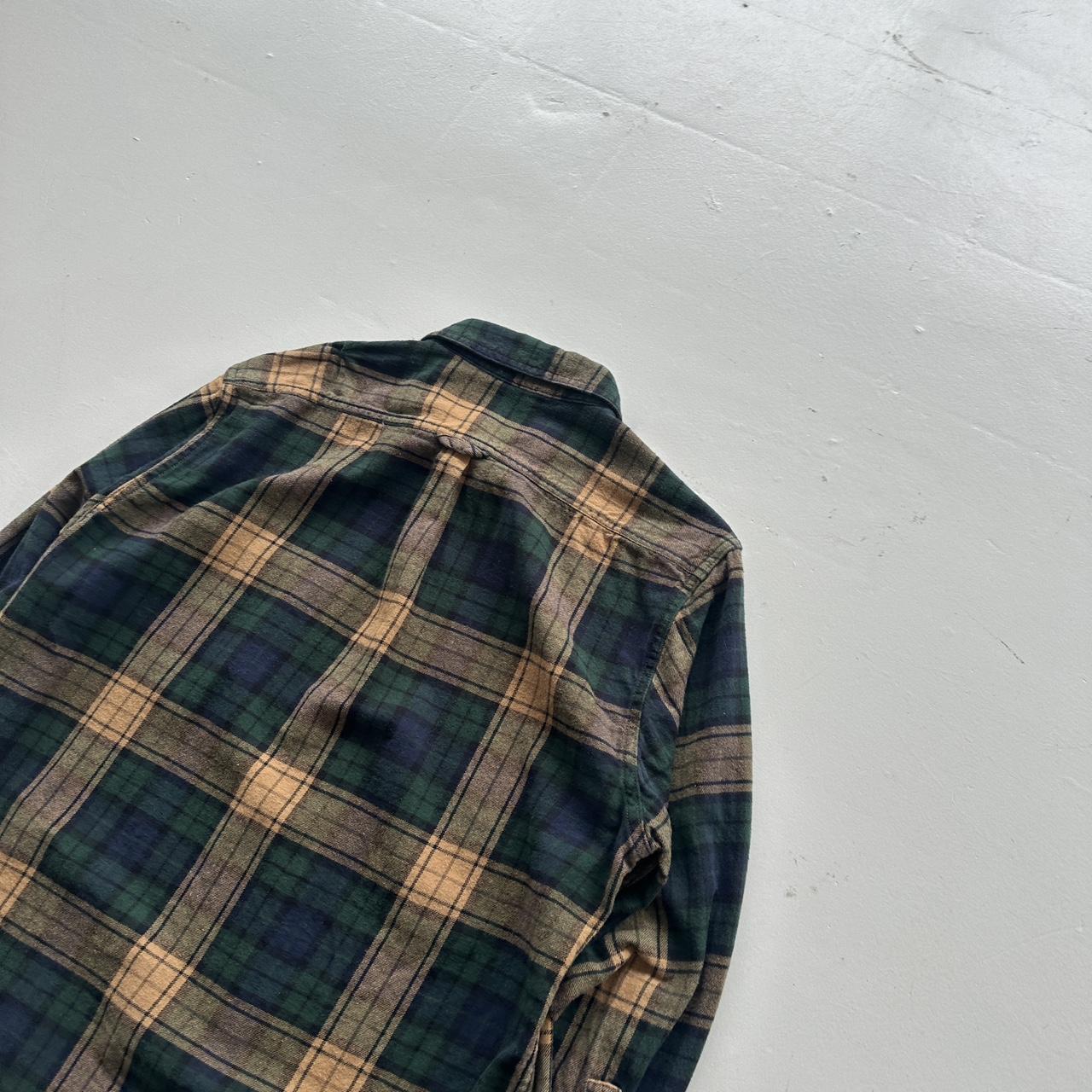 Green Navy Checkered Eddie Bauer 90s Vintage Long sleeve - Medium