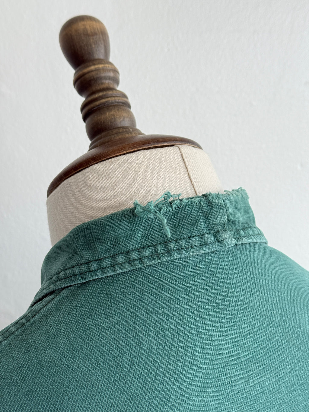 Thrashed Green French 70's Vintage Workwear Chore Jacket CH518 - Small