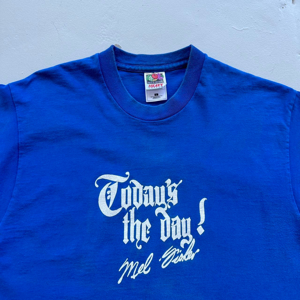 Todays The Day Blue 90s Vintage T-shirt - Medium