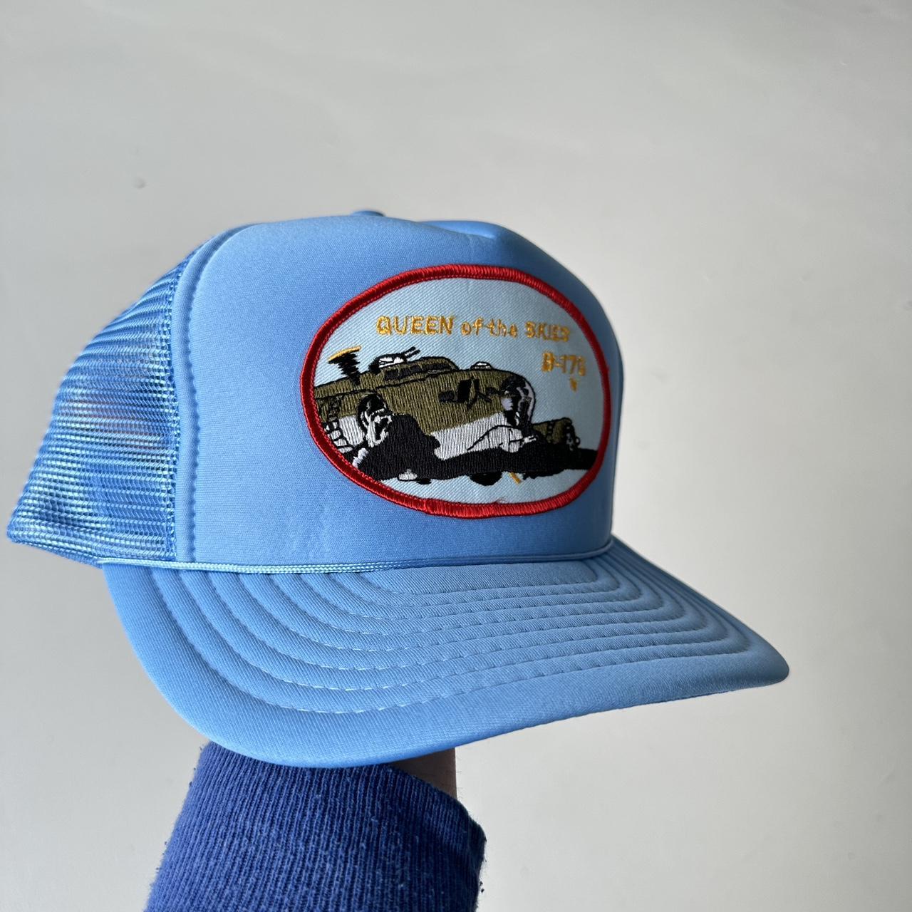 Baby Blue Queen of The Skies Mesh and Foam Trucker SnapBack Cap