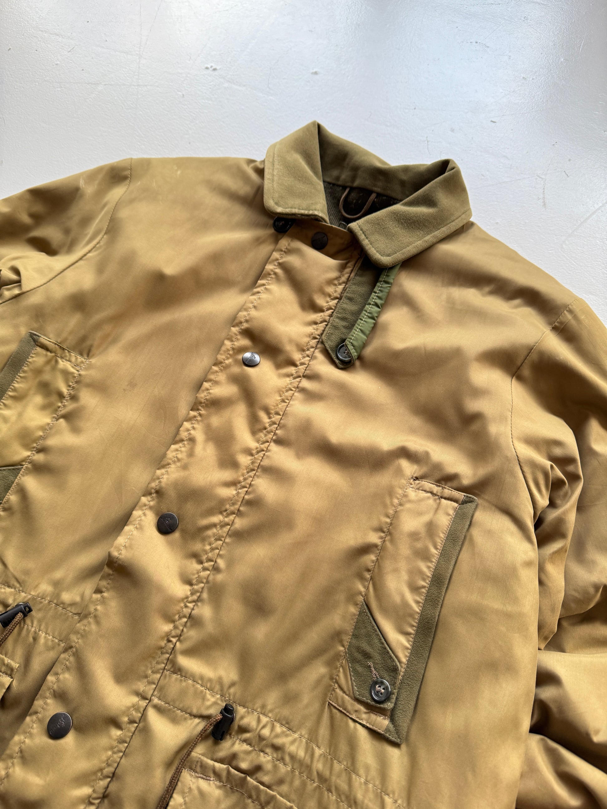Khaki Beaver 90's Vintage Military Style Insulated Jacket - Large