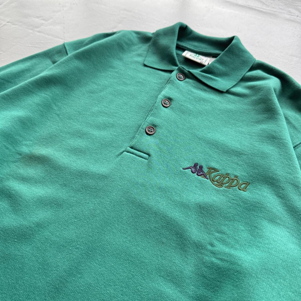 Green Kappa 90's Deadstock Polo Sweatshirt - XL