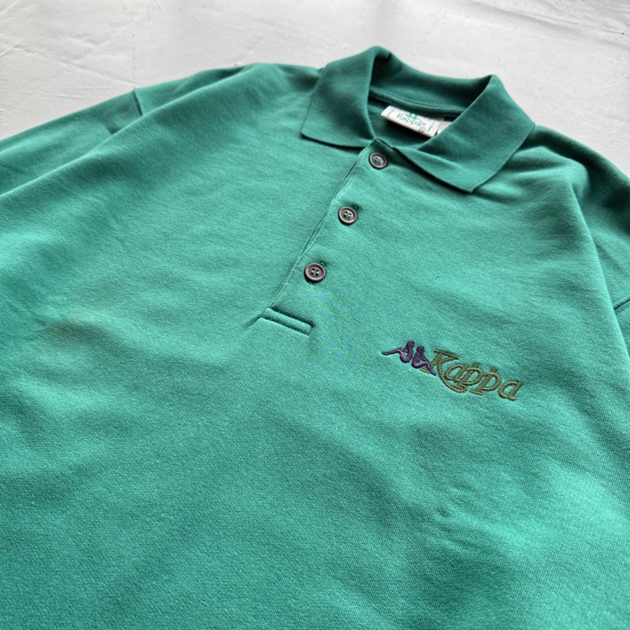 Green Kappa 90's Deadstock Polo Sweatshirt - XL