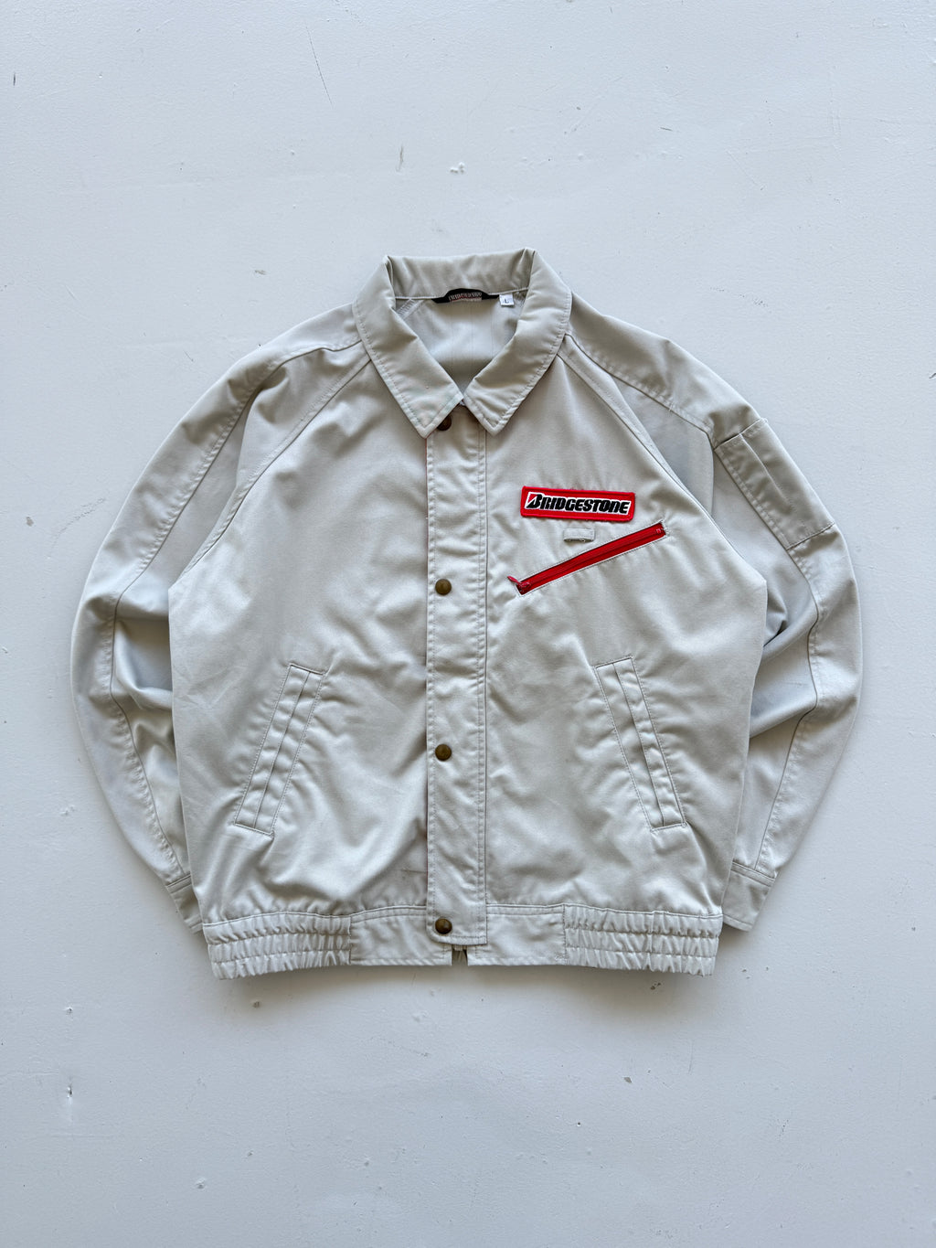 Grey Japanese Workwear 90's Vintage Bridgestone Mechanics - Medium