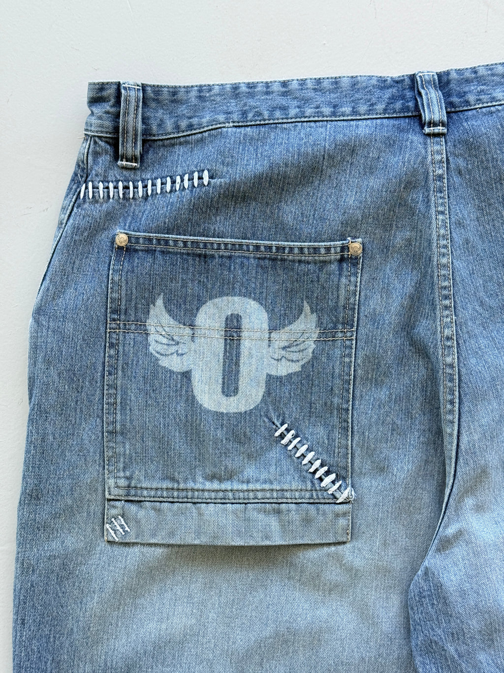 Light Blue Outkast 90's Vintage Baggy Hip Hop Denim Shorts - W40 x L12.5