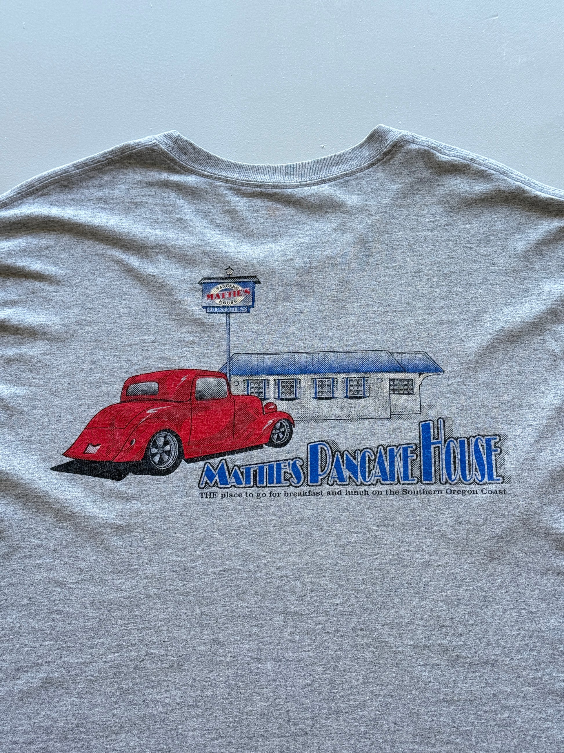 Grey Mattie's Pancake House Hot Rod 90's Vintage Graphic T-Shirt - XL
