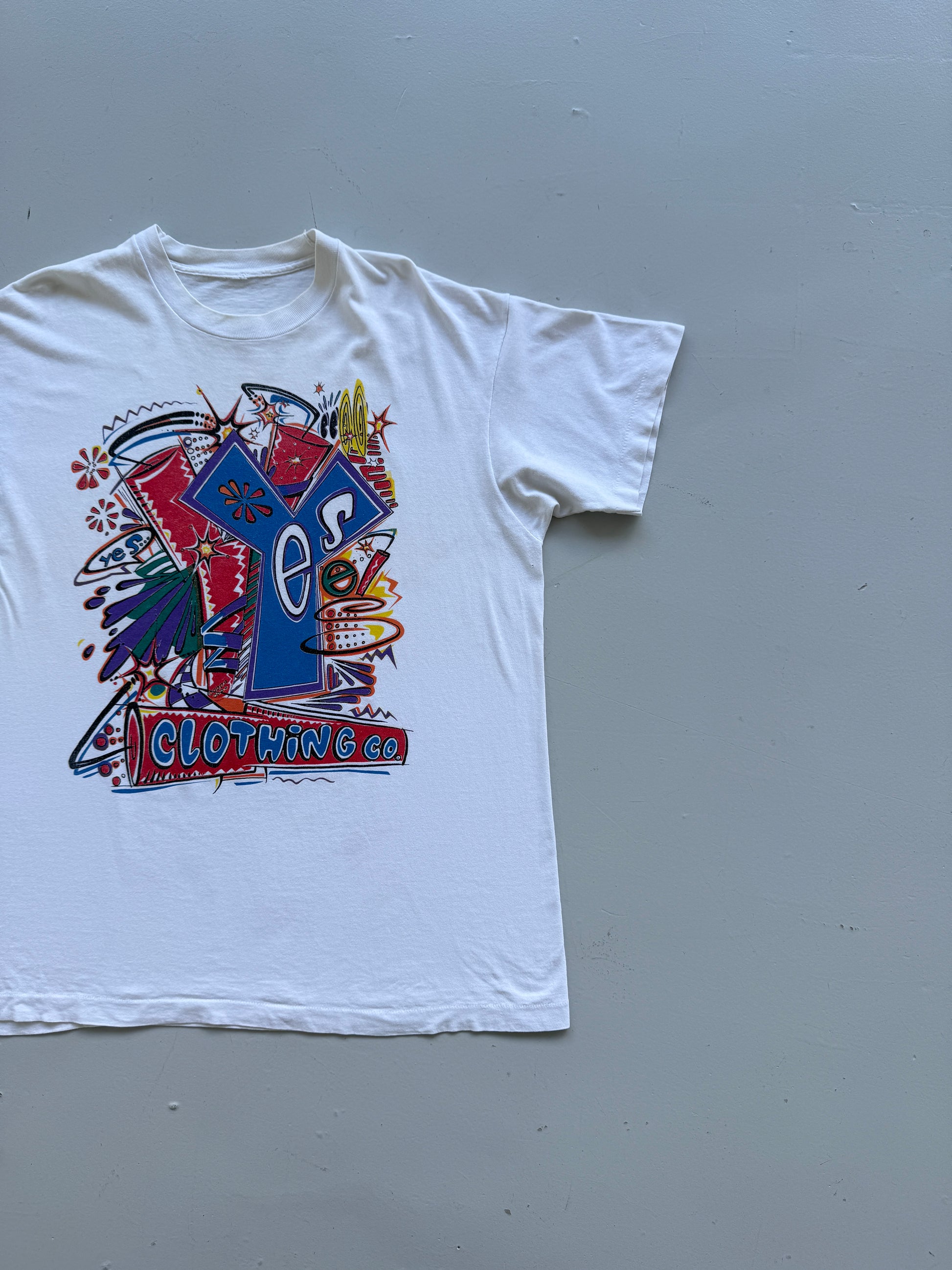 White YES Clothing 90's Vintage Single Stitch Graphic T-Shirt - XL